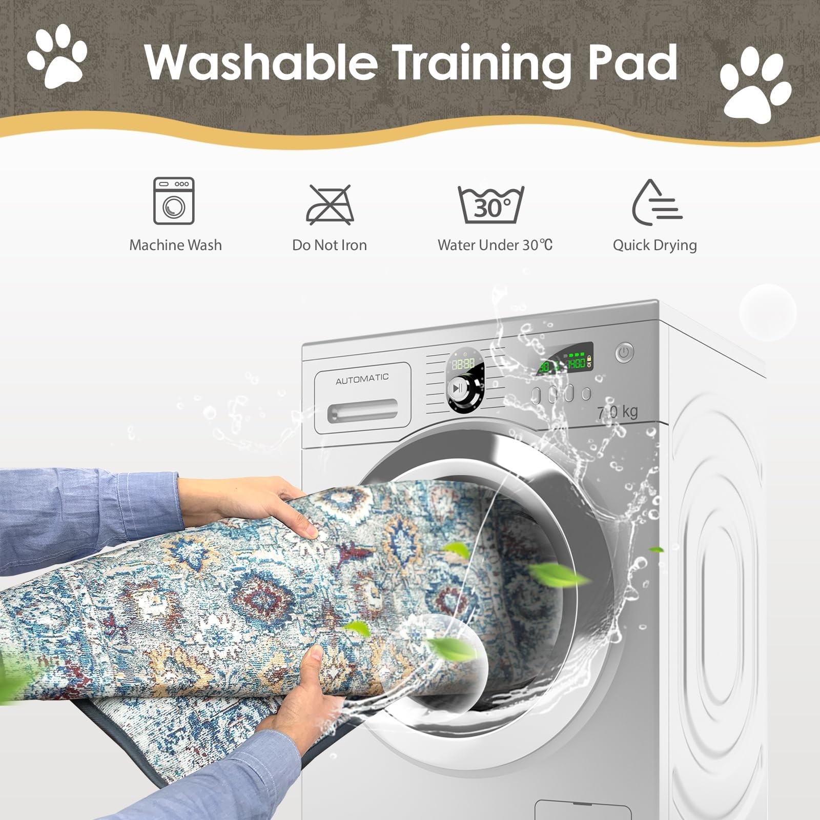Reusable Washable Puppy Pads 32 x 24 Waterproof Dog Pee Pads Rug for Home Use