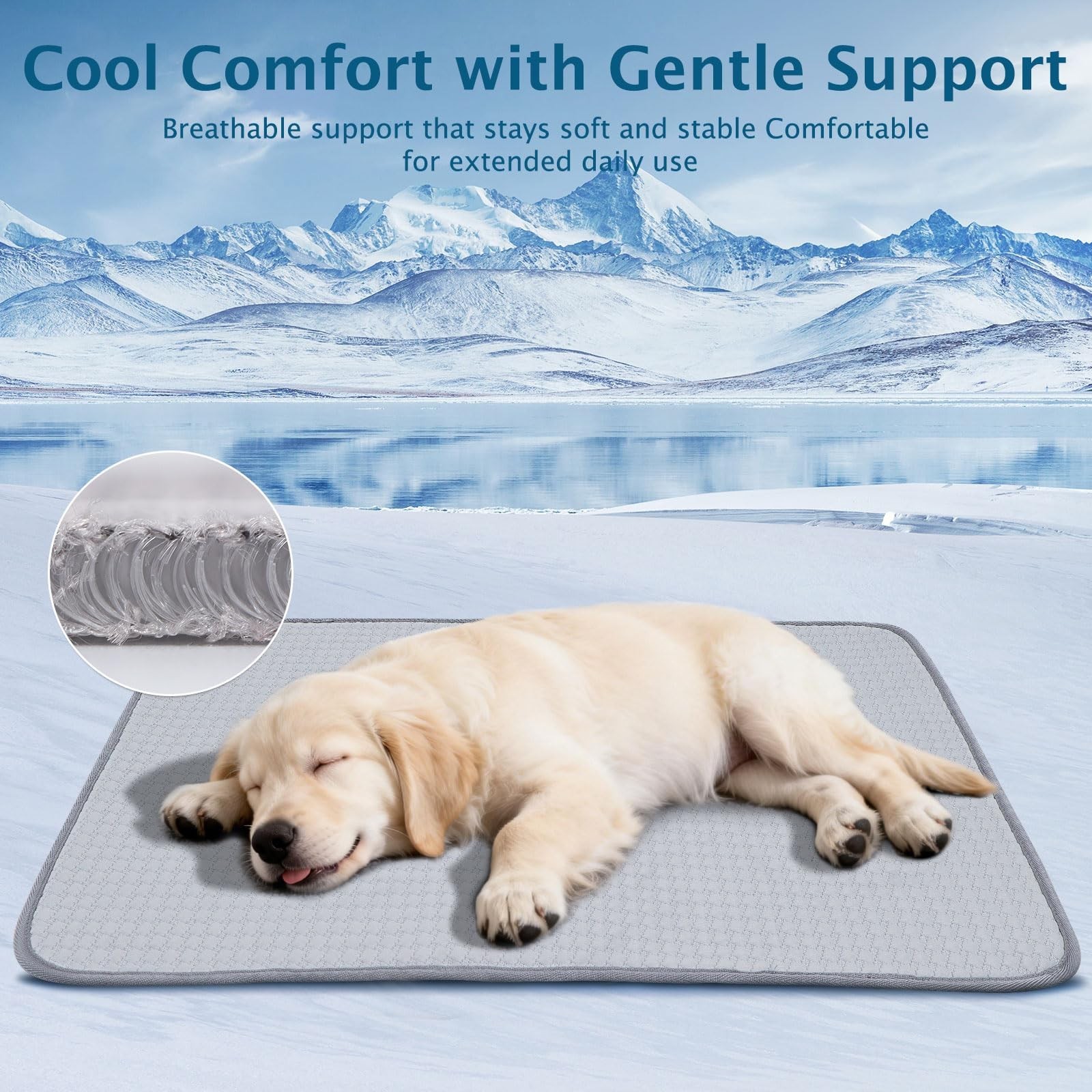 BVAGSS Dog Cooling Mat, Waterproof Foldable Cooling Pad for Dogs & Cats, Mach…