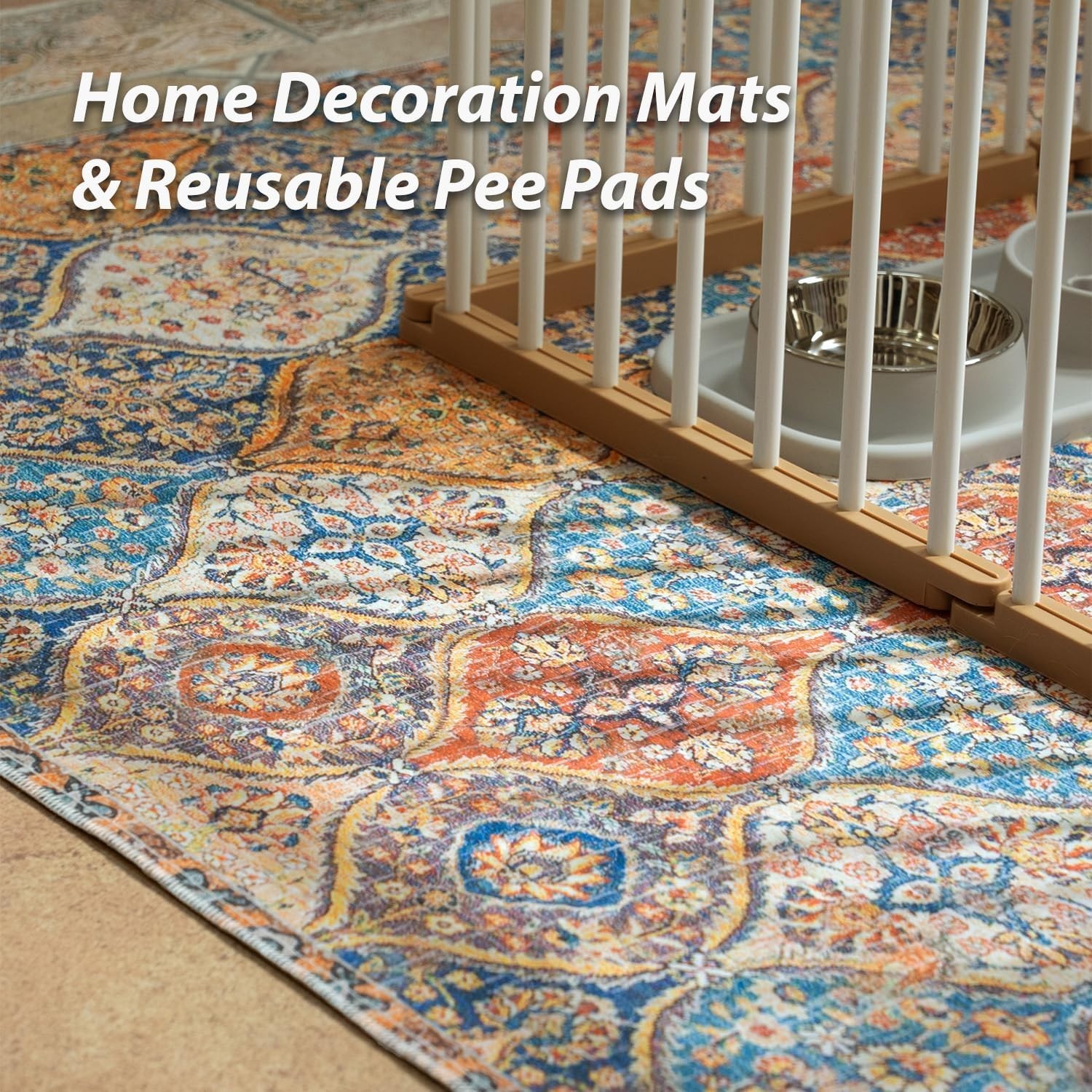 Washable Pee Pads for Dogs, Stylish, Non-Slip and Leak-Proof Pee Mat. Ultra-Abso
