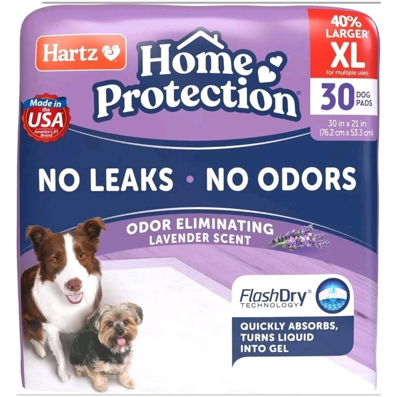XL Lavender Scented Dog Pads – 30 Count Super Absorbent, Leak-Proof & Odor El…