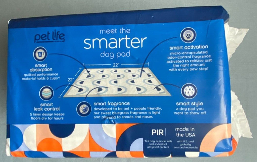 Pet Life Smart Prints Dog Pads 12 Count Large 6 Cup Absorbency NEW