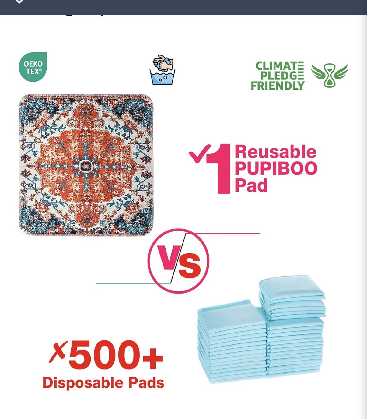 PUPIBOO Washable Pee Pads Dogs and Cats Super Absorbent Reuse Training Pads #109