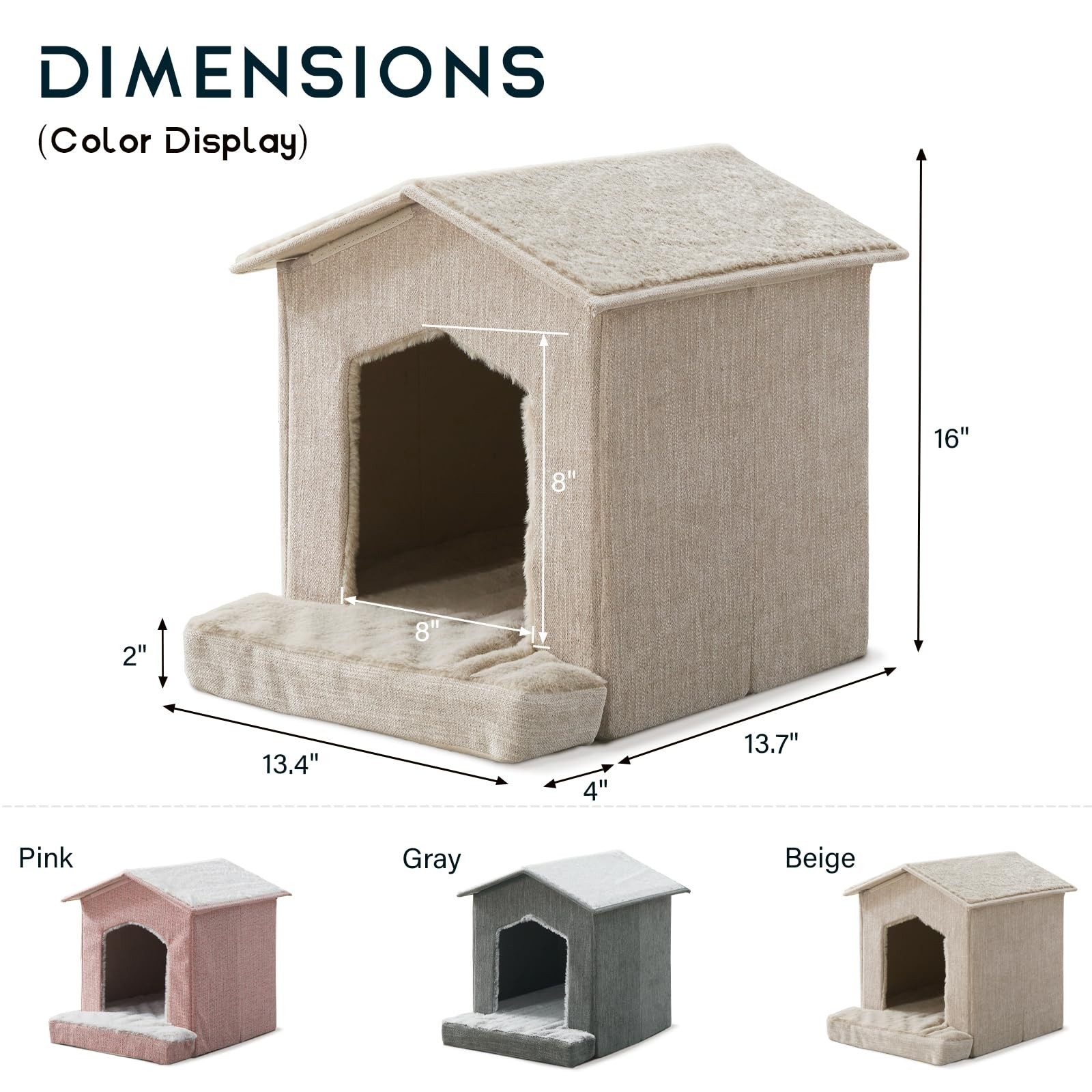 Cat Beds for Indoor Cats,Cat Houses,Cat Cave with Orthopedic Cushion,Foldable…