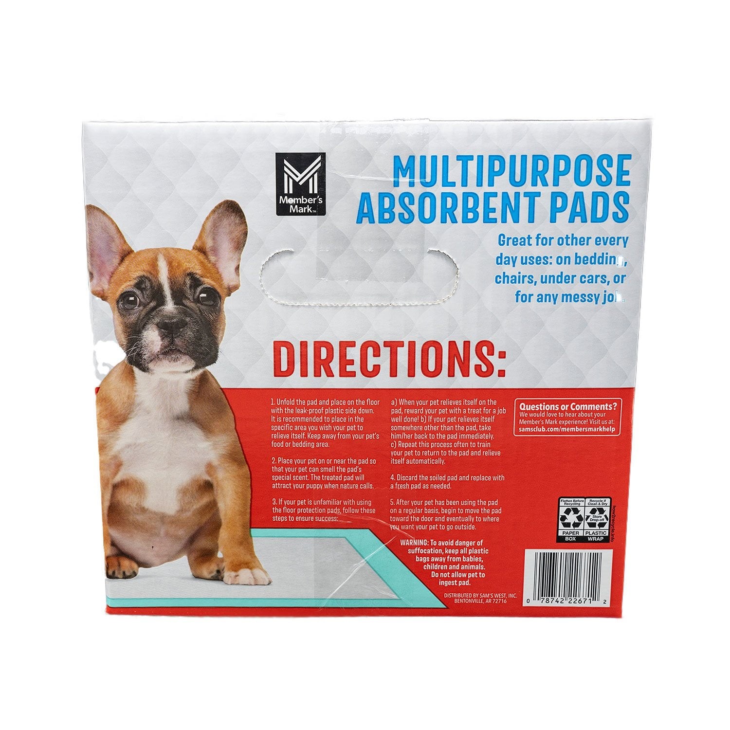 Member’s Mark Multipurpose Absorbent Training Pads, 23″ x 24″,120 ct.