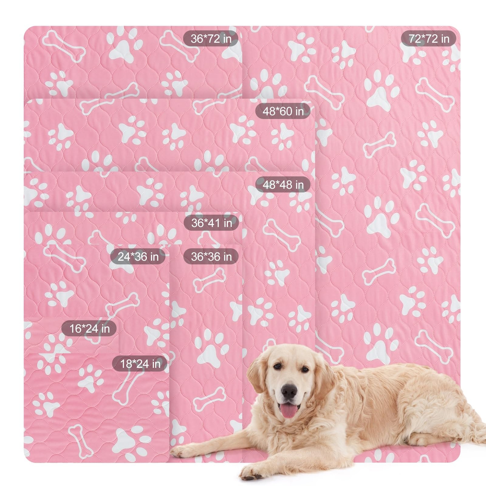 Washable Pee Pads for Dogs, 18” x 24″ Reusable Puppy Pee Pads Super Absorben…