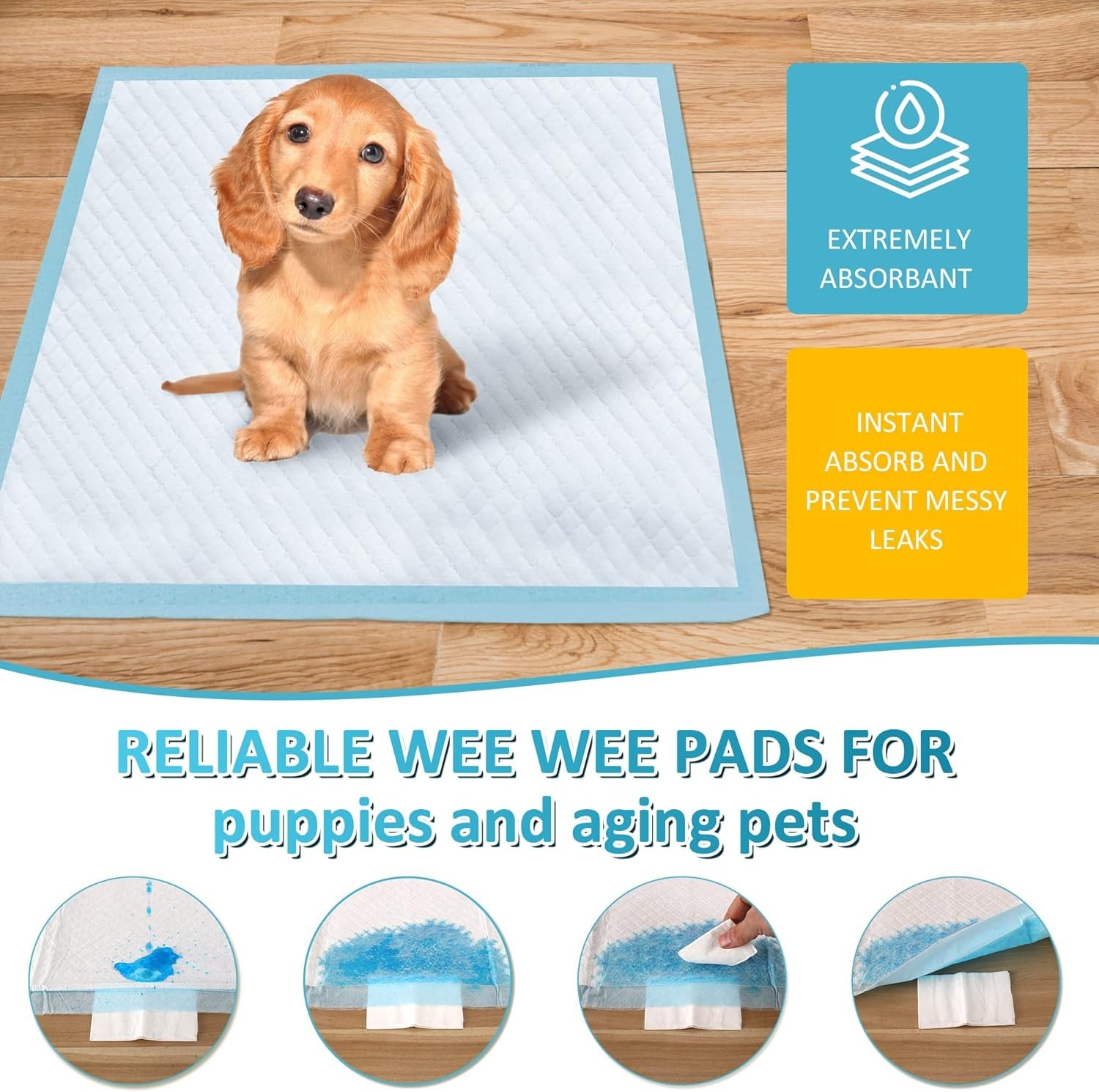 Jumbo 36”x36” Dog Pee Pads – 30 Count of Ultra Absorbent, Leak-Proof Design