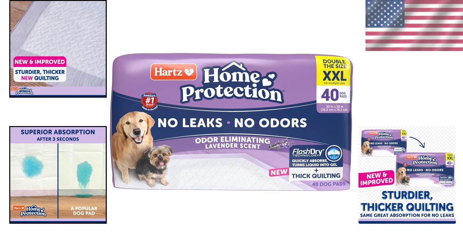 FlashDry Technology Lavender Dog Pads, 40 ct