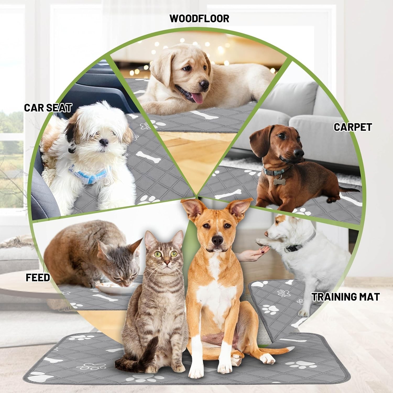 Super Absorbent Washable Puppy Pads, 18” x 24” – Non-Slip & Waterproof, 2 Pack