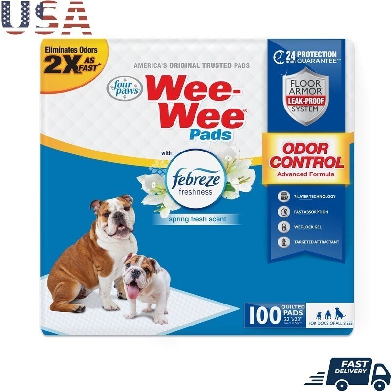 Puppy Training Pads Febreze Fresh Scent Odor Control Dog Potty Pads 100 Ct New
