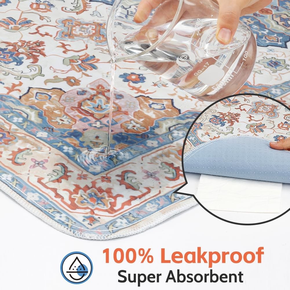 2-Pack 48×32 Washable Pee Pads for Dogs – Reusable Non-Slip Puppy Training Pads