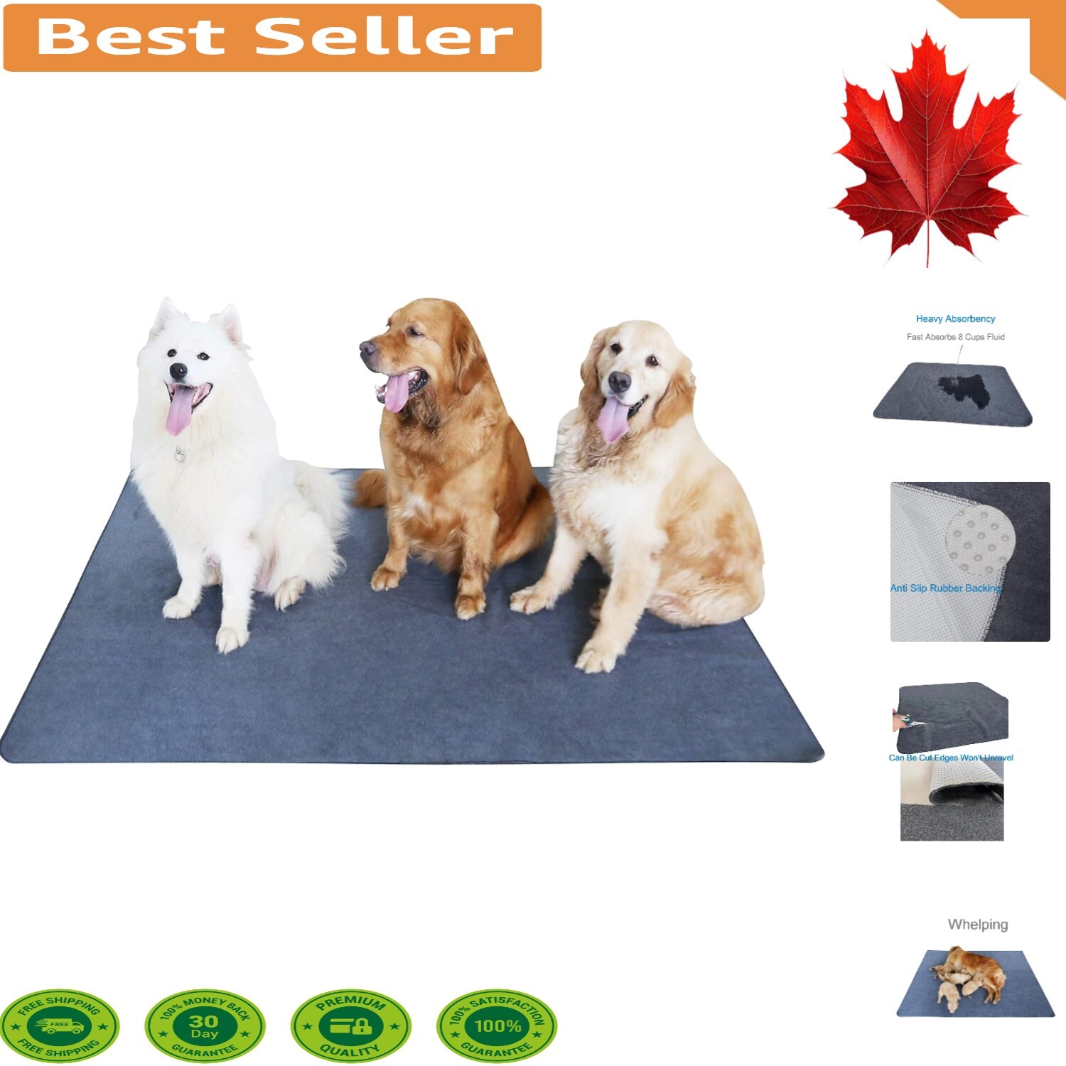 Large Waterproof Puppy Pads 65 x 48 – Anti-Slip & Quick-Drying for Easy Cleanup