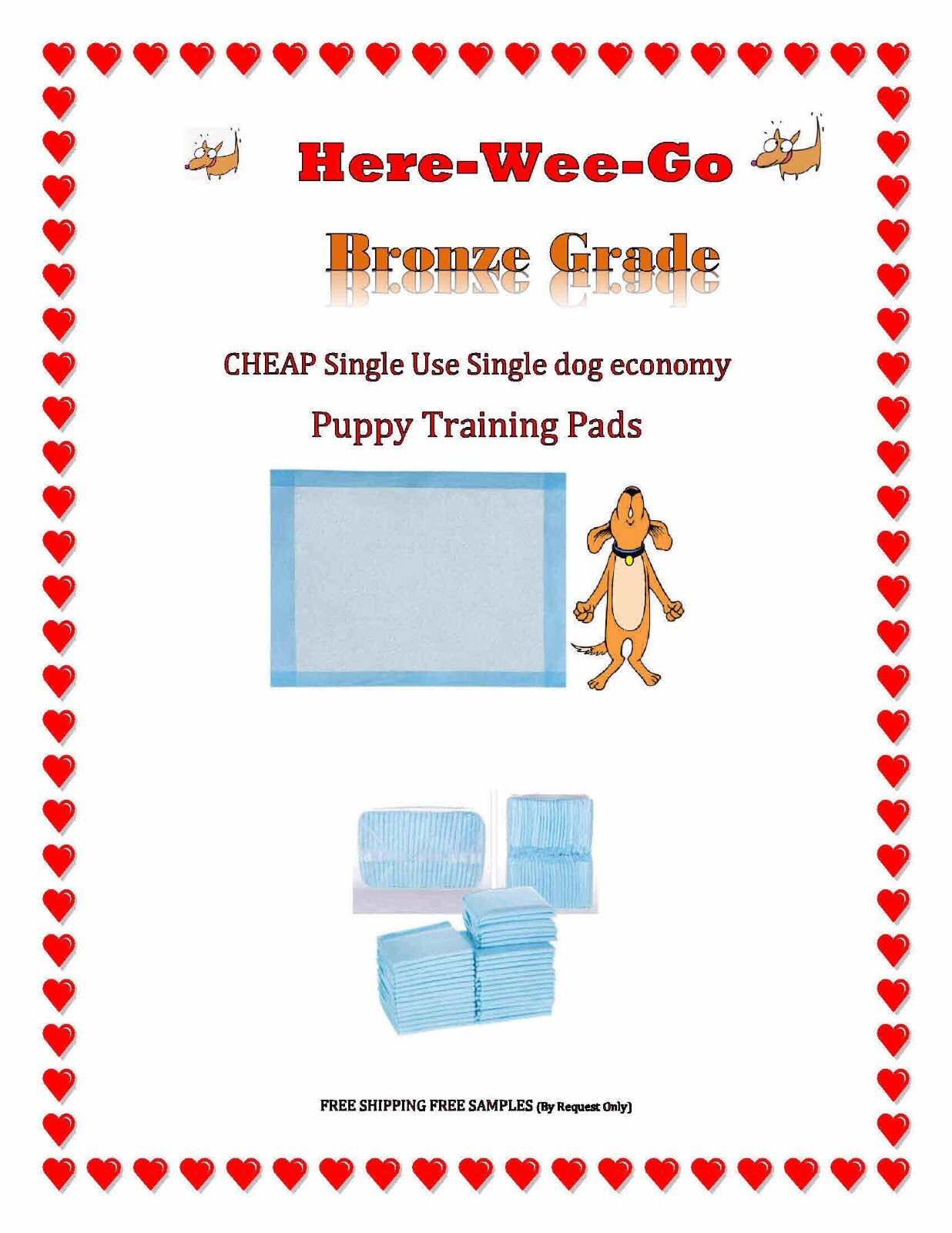 Bronze Dog Puppy 17×24 Pet Housebreaking Pad, Pee Training Pads,Underpad