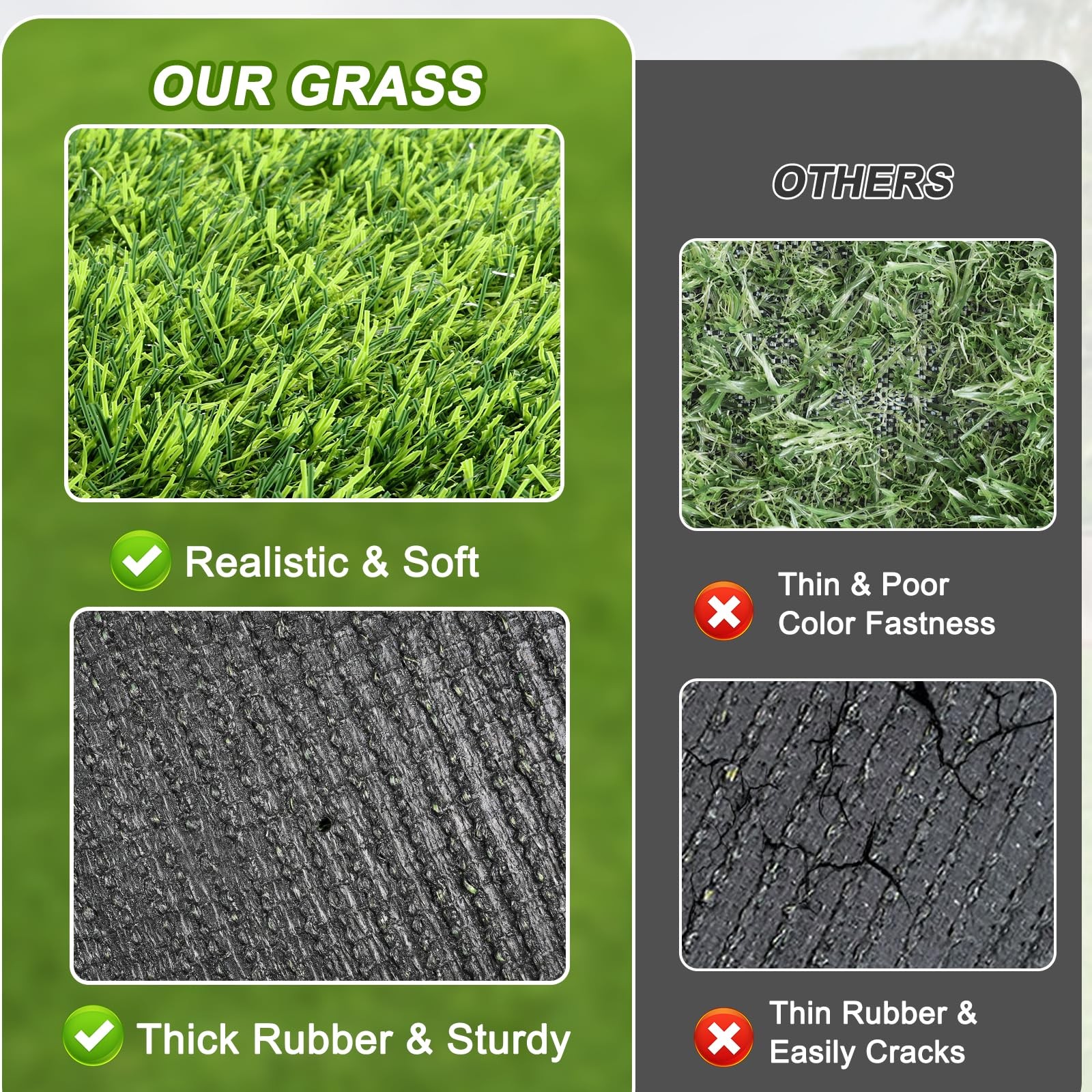 Artificial Grass Mat, Dog Grass Pee Pads, Fake Grass Pad for Pets Potty Train…