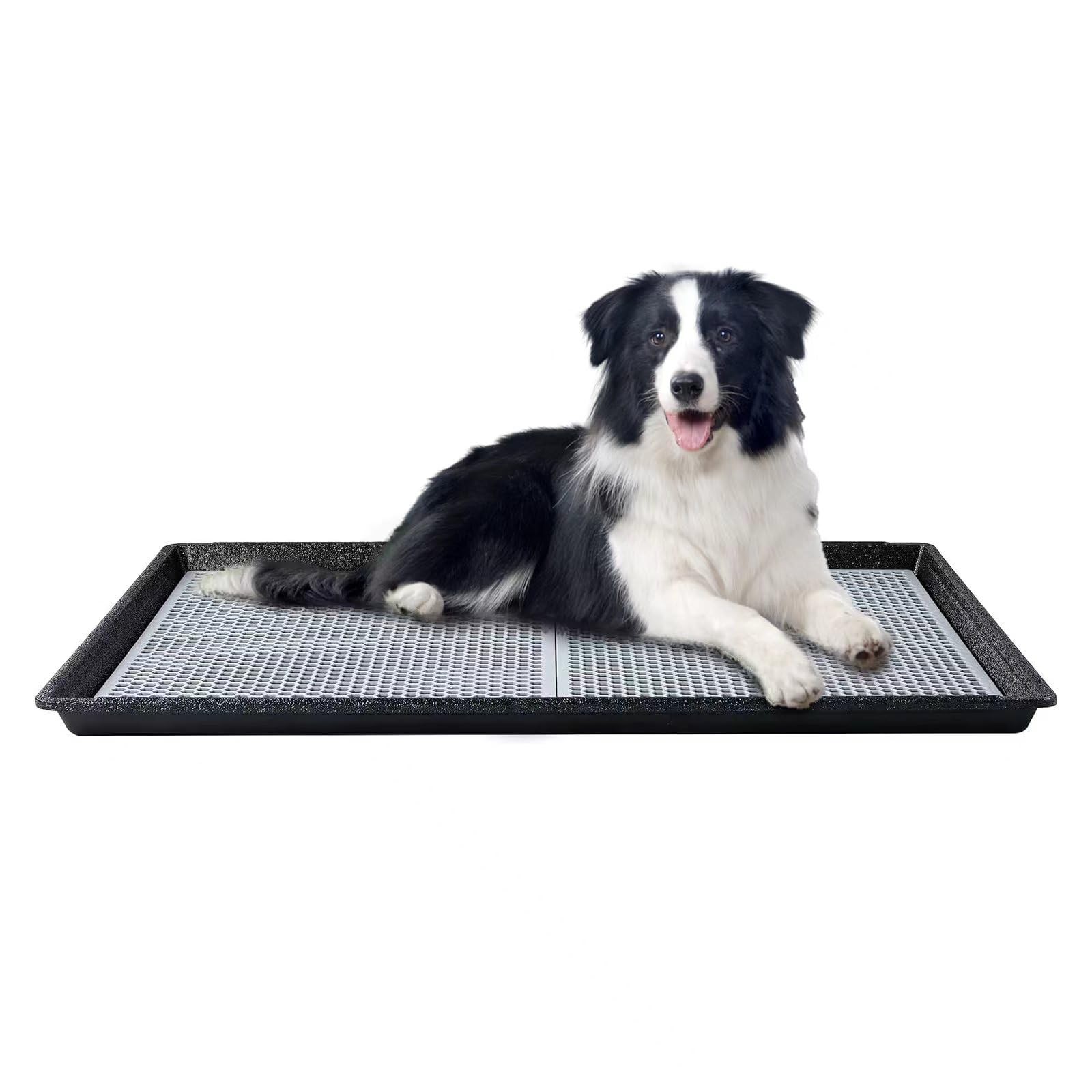 HQ4us Dog Pee Pad Holder Tray with Grate 34”×23”, Large Dog Litter Box Toilet…