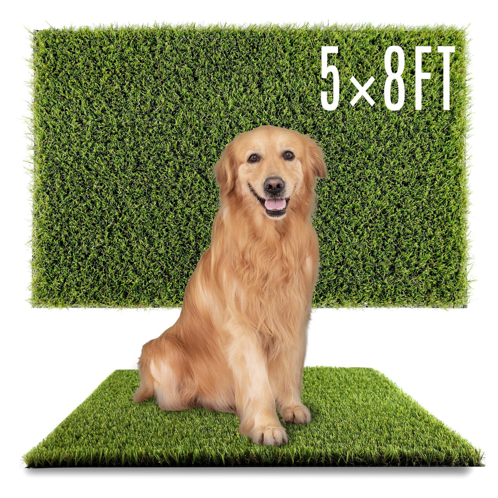 SUNTURF Dog Grass Pads 5 x 8 FT 0.8 Inch High Pile Artificial Grass Green