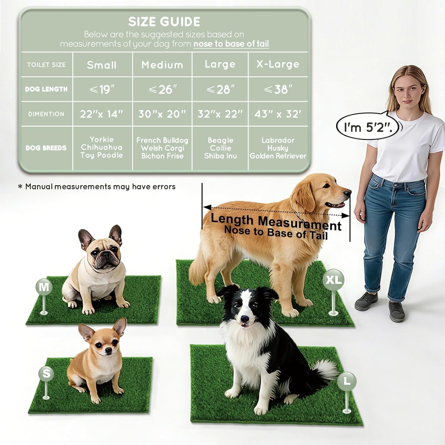 Artificial Grass, Dog Pee Grass Pads for Dogs Potty, Odor Free Fake Grass for…