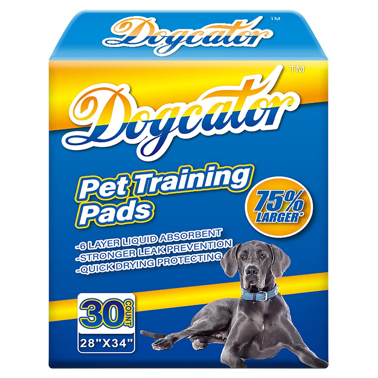 Dog Pee Pads Extra Large, 30 Count Thicken Absorbent for Dogs, 28″x34″ Dispos…