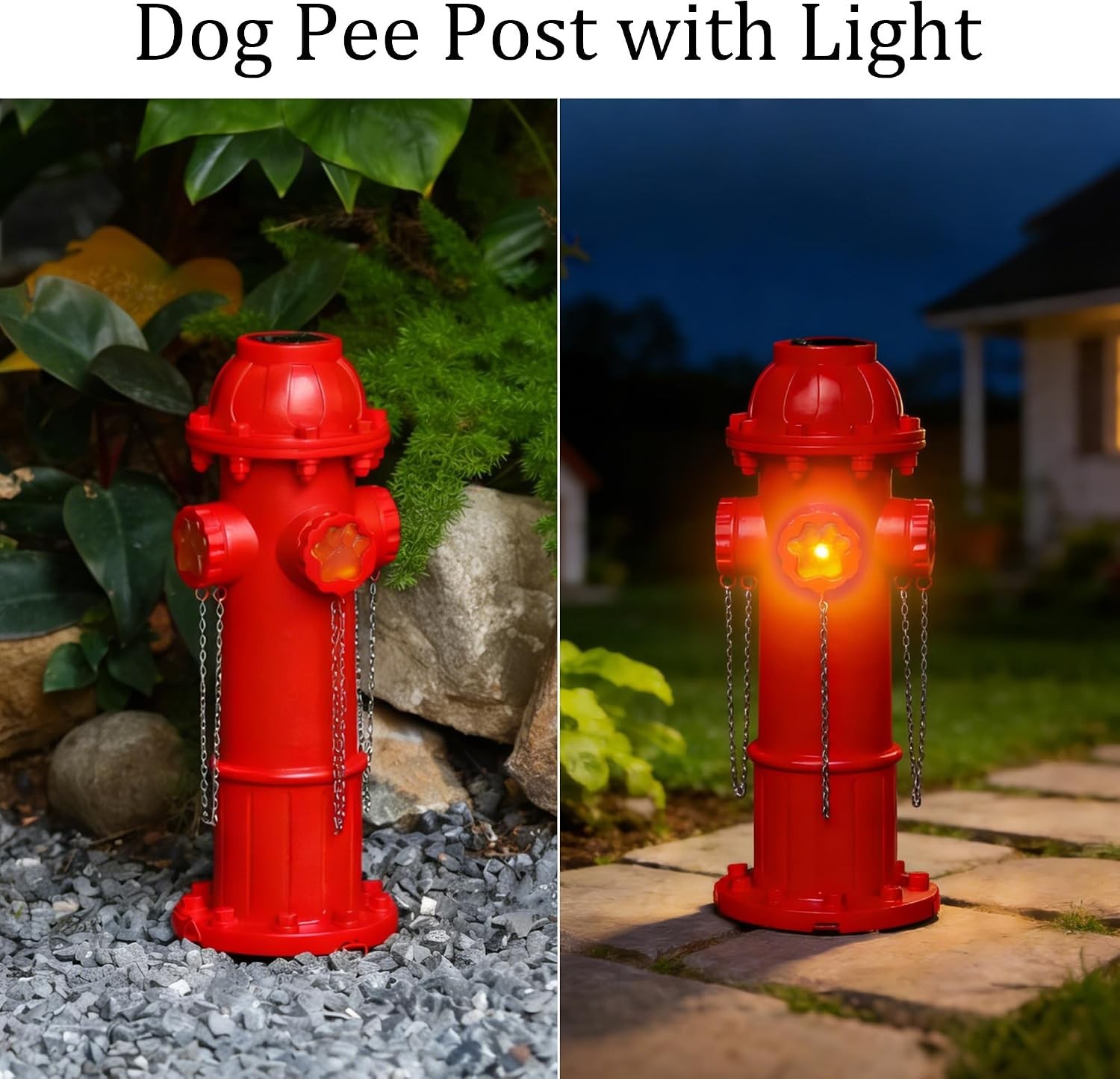 Solar Dog FireFire Hydrant for Dogs to Pee On, Dog Pee Post for Garden & Patio