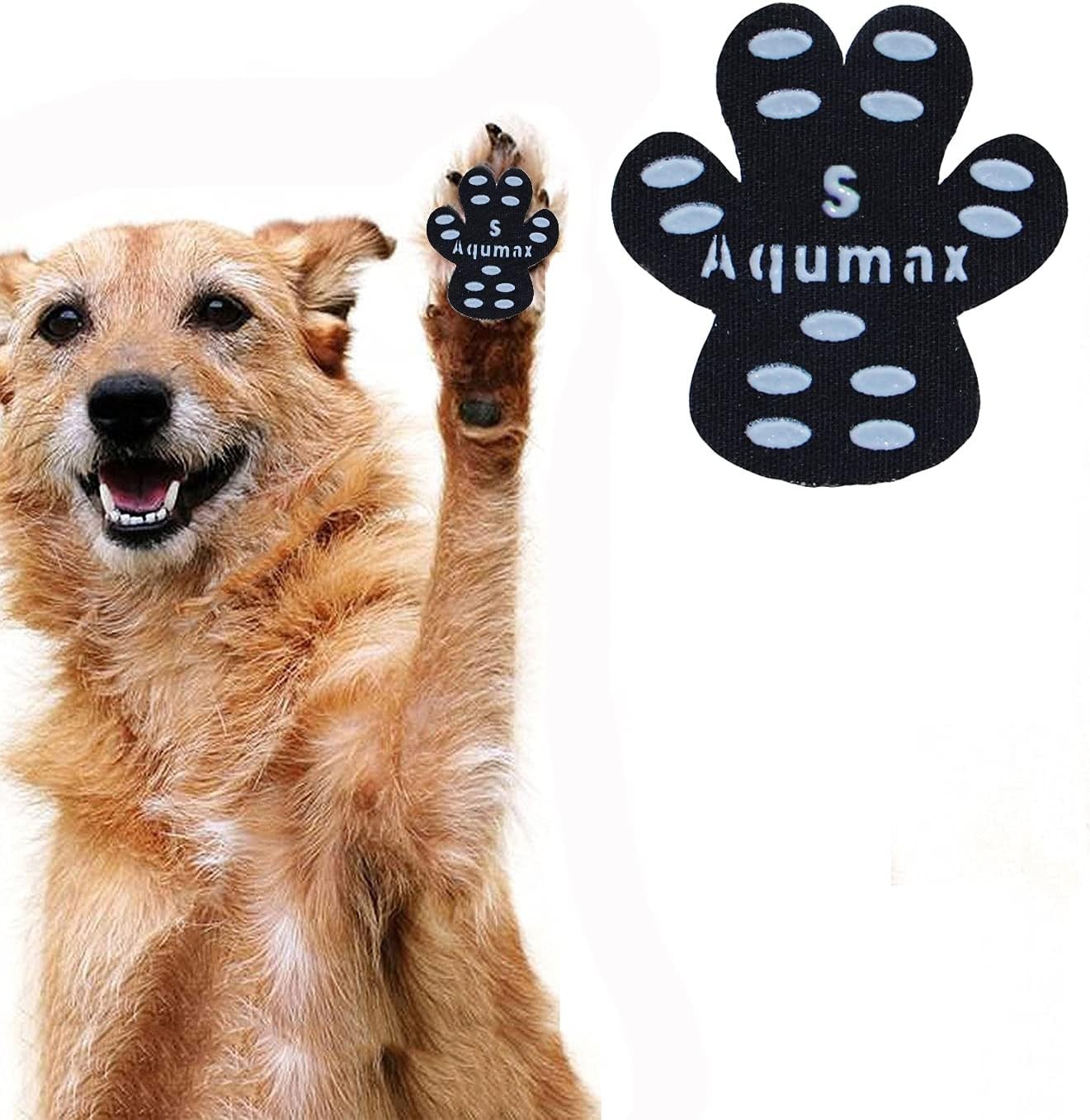 12 Sets of Small Dog Anti-Slip Paw Grips – Eco-Friendly Traction Pads in Black
