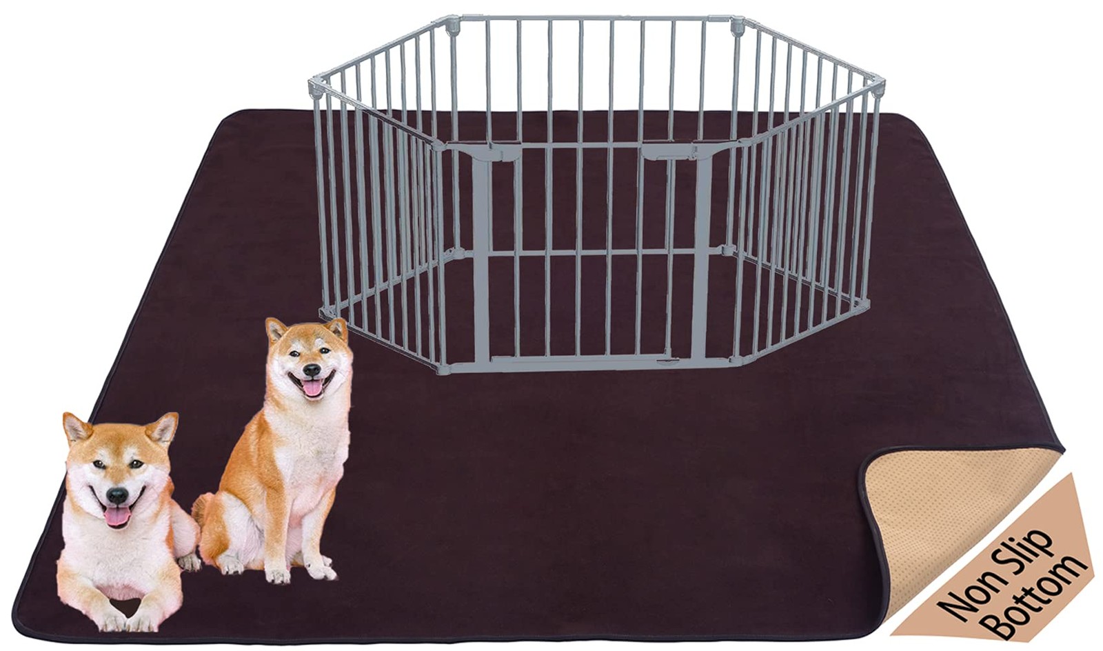 Extra Large Washable Pee Pads for Dogs Reusable Dog Floor Mats 60″ x 60″, Non…