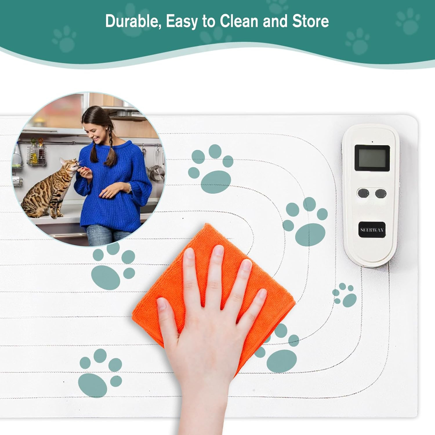 Scat Pet Shock Mat 2 Pieces in Different Size, Shock Pads for Dogs and Cats Trai