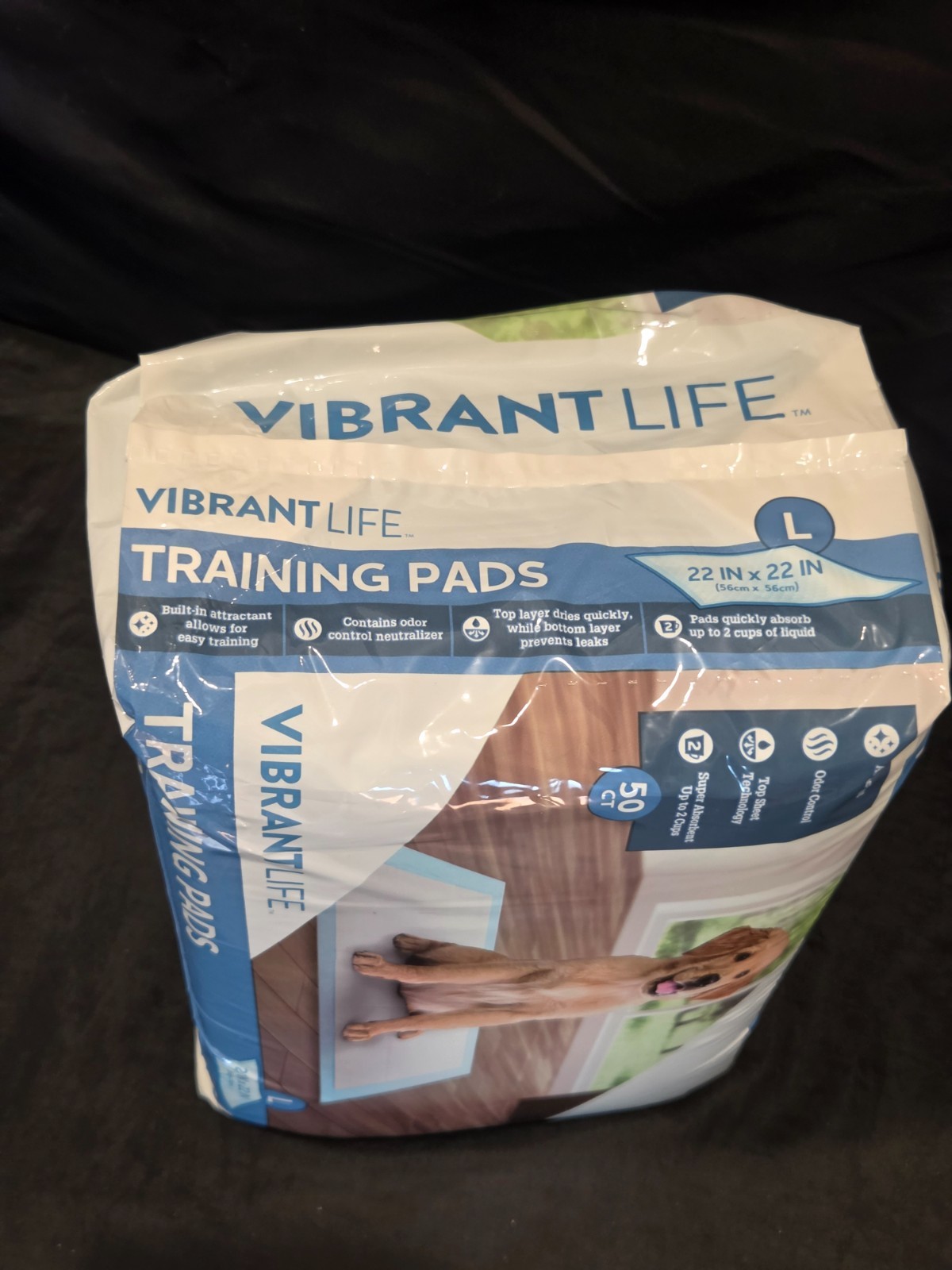 Vibrant Life Training Pads 50ct Large 22″ x 22″
