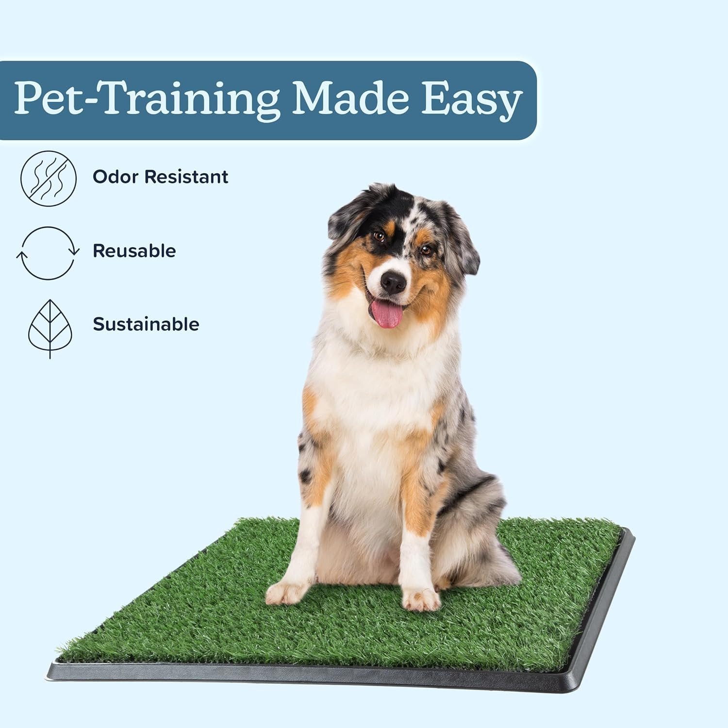 Artificial Grass Puppy Pee Pad for Dogs and Small Pets – 20X25 Reusable 3-Layer