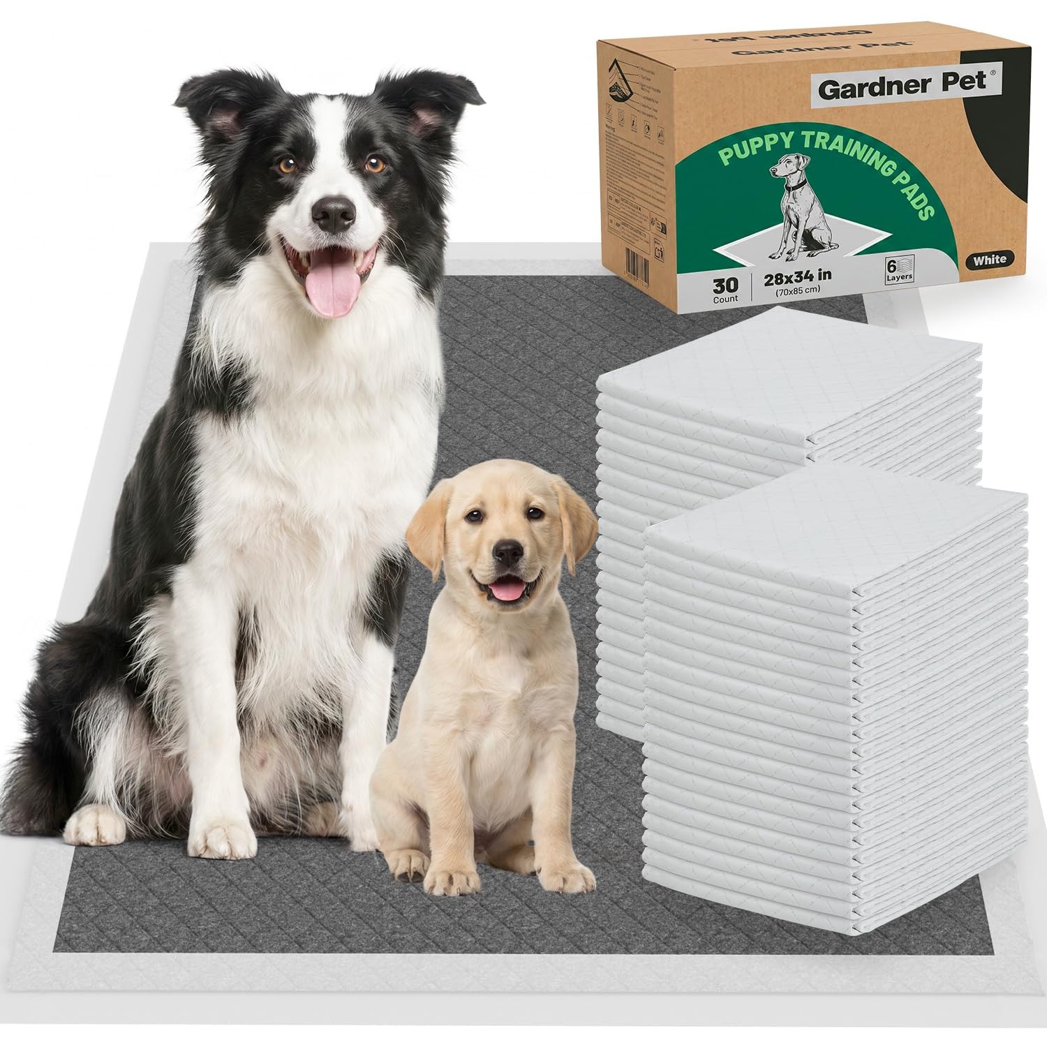 Charcoal Puppy Pads 28×34 Inches Extra Large Dog Pee Pads Odor-Control & Leak…