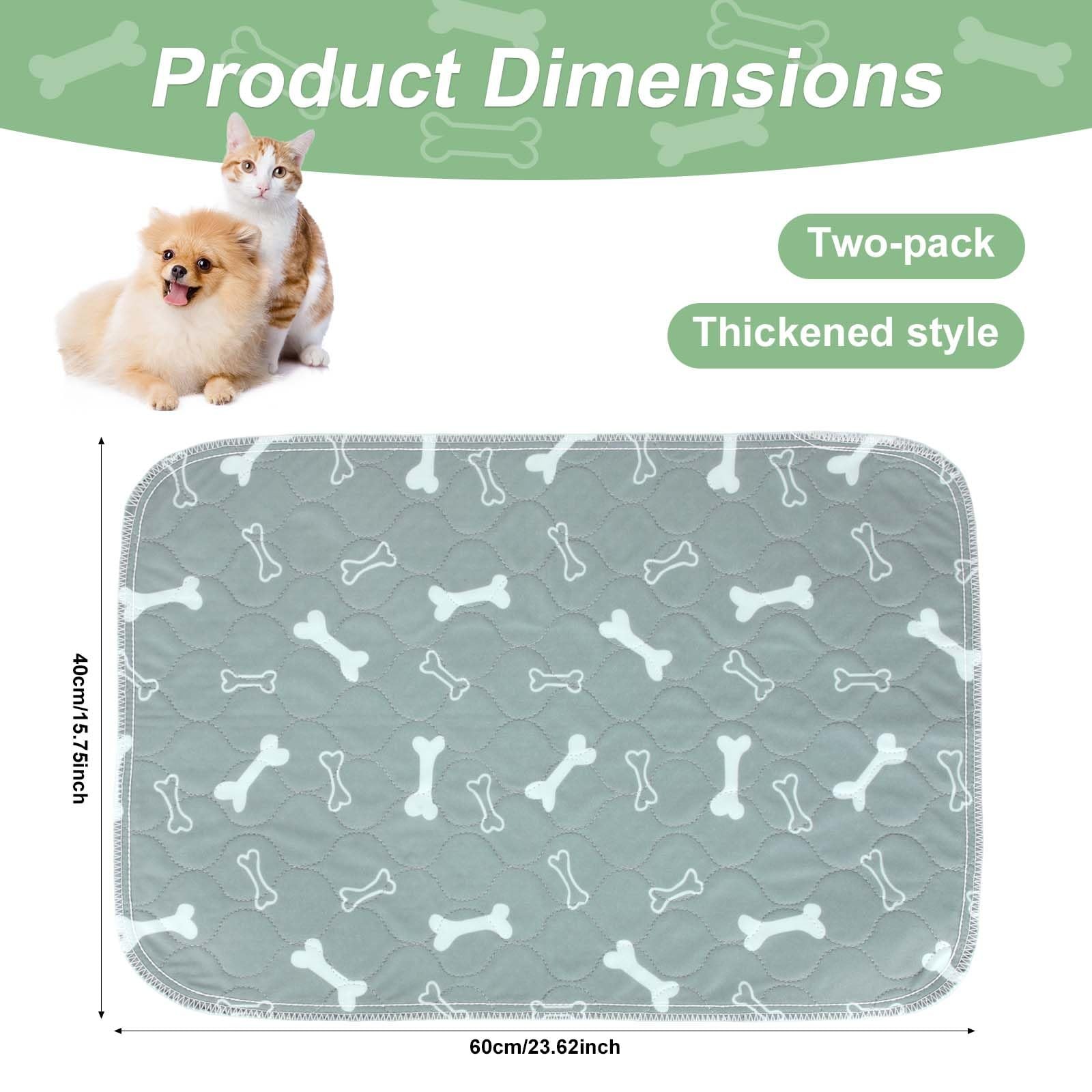 2pcs Pet Pads with Pheromones, 60x40cm/23.62×15.75in Reusable Washable Thicke…