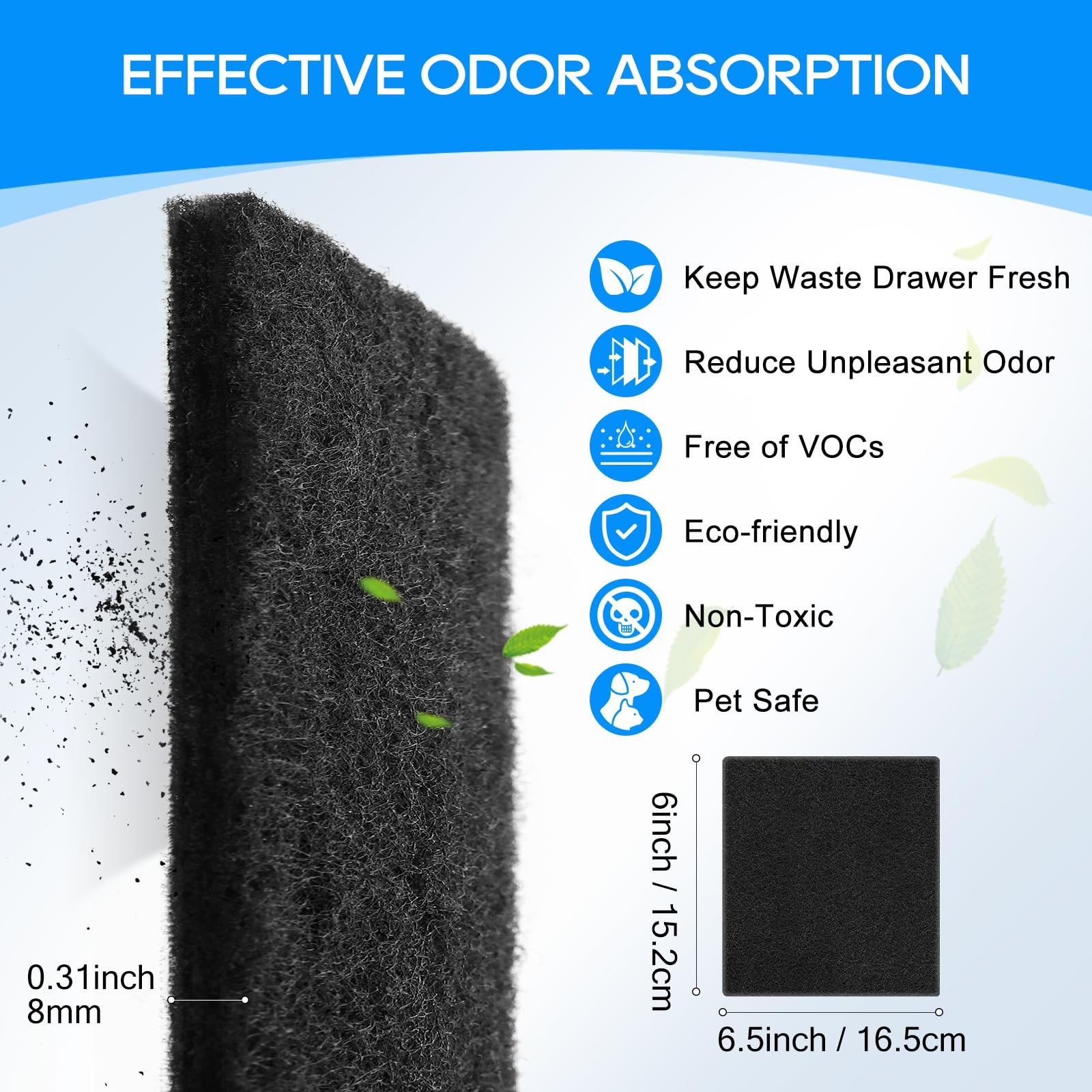 Litter Box Filter Compatible with Van Ness Large Cat Litter Box CP6, Charcoal…