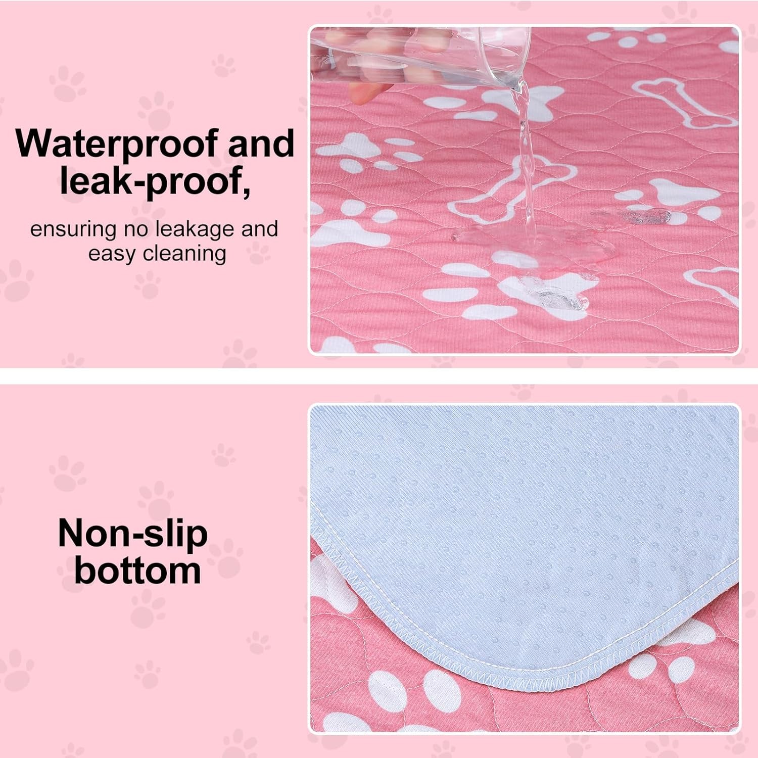 Washable Pee Pads for Dogs, 18” x 24″ Reusable Puppy Pee Pads Super Absorben…