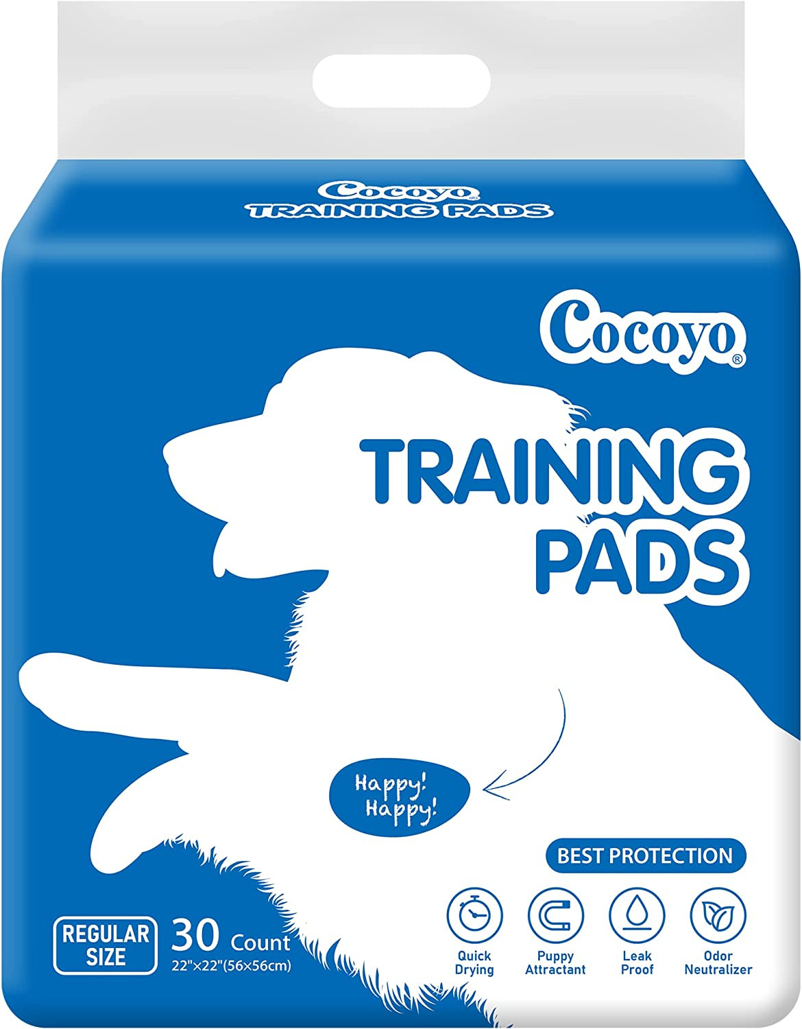 COCOYO Best Value Training Pads 30 Count | Dog Pee Pads | Super Absorbent Puppy