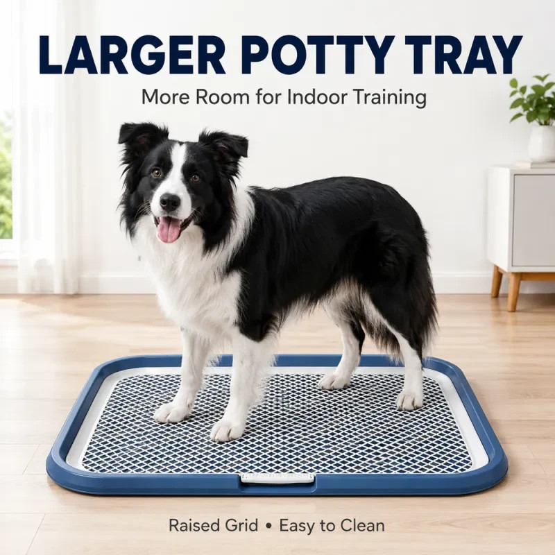 Dog Potty Tray Indoor Puppy Training Toilet Mesh Grating Leakproof Peepad Holder