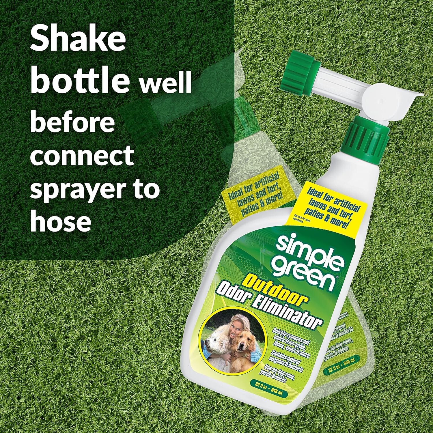Outdoor Odor Eliminator for Pets, Dogs, Ideal for Artificial Grass & Patio 32…