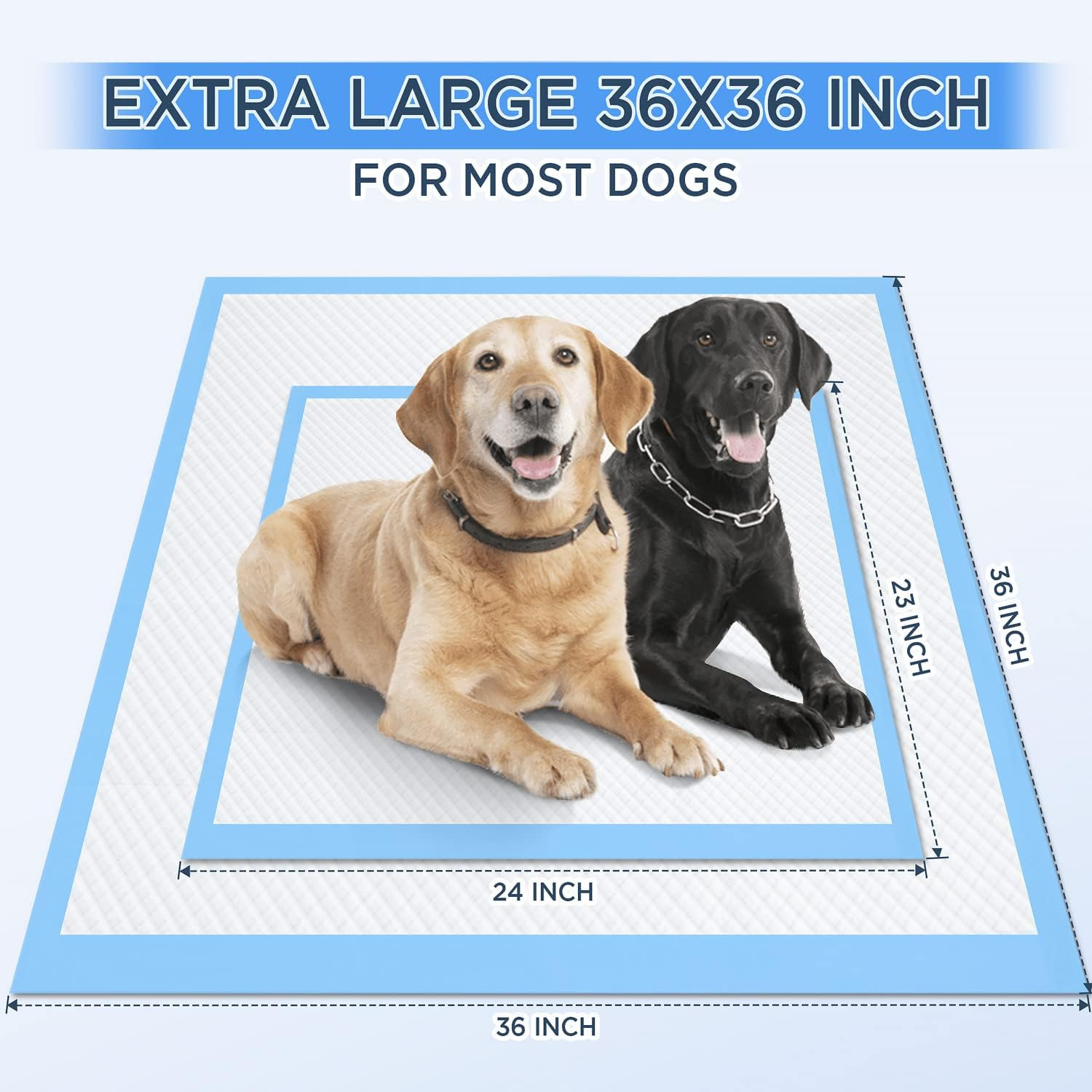 4XL 36″X36″ Thicken Heavy Absorbency Dog Pee Pad Extra Large- Jumbo Disposable P