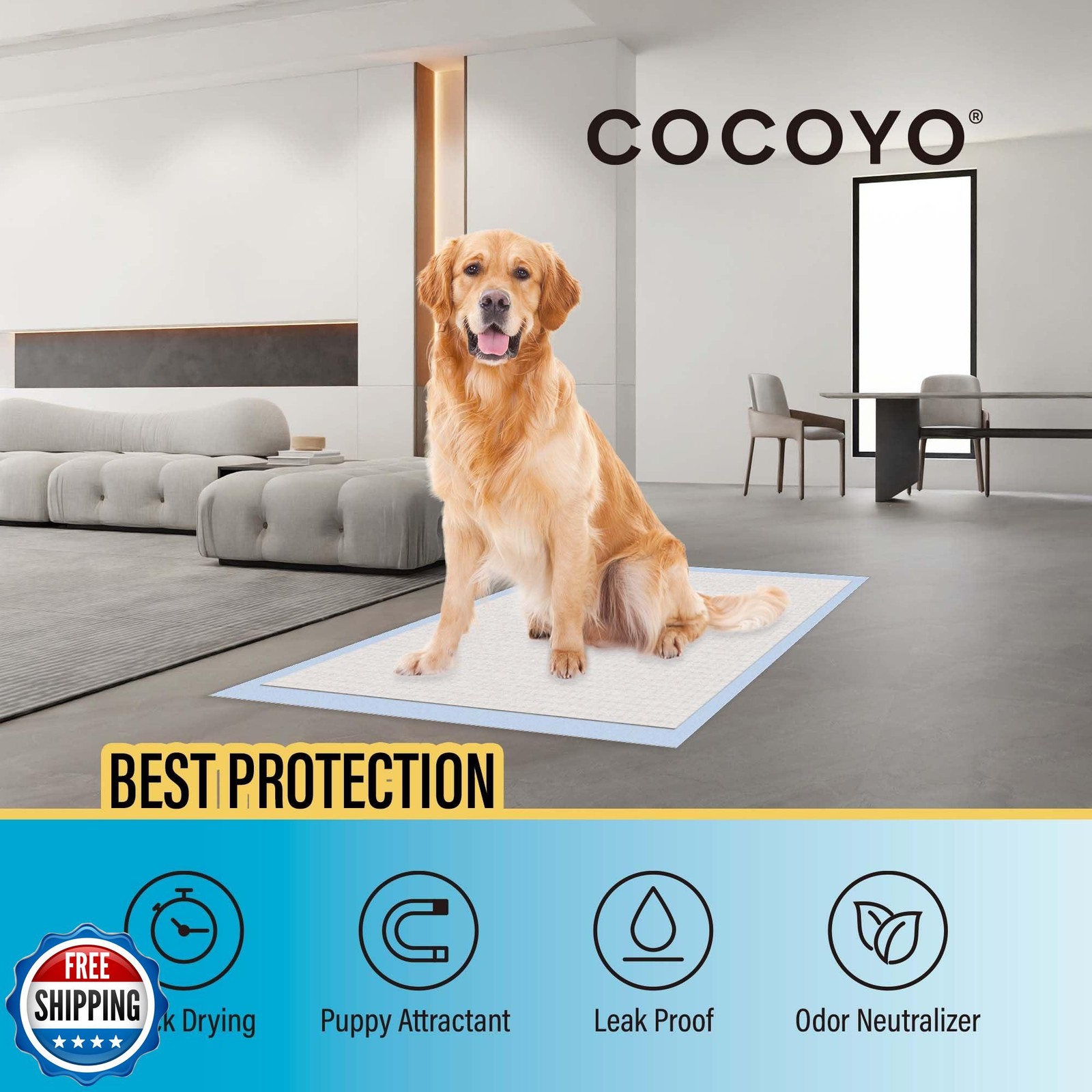 COCOYO Best Value Training Pads, 28″ by 34″ XL, 40 Count