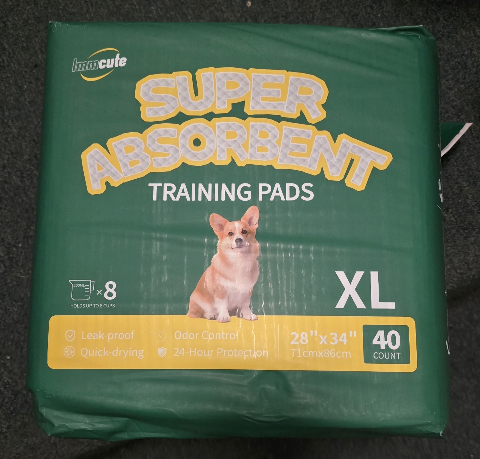 IMMCUTE Super Absorbent Training Pads X-Large 28″X34″ Puppy Training 40ct