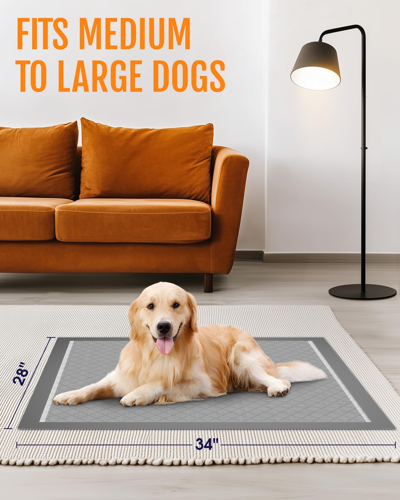 Charcoal Puppy Pads for Dogs, 34 x 28 in, 6Layer, 50Pack