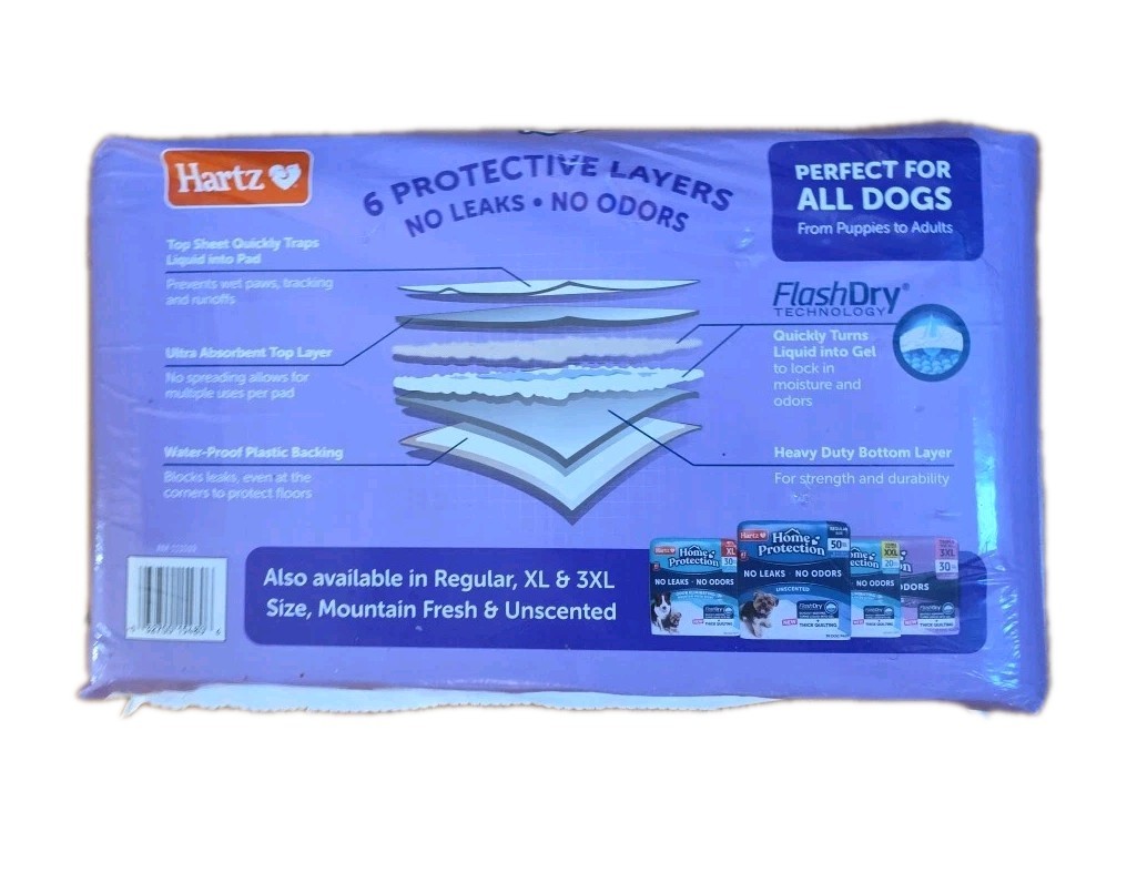 Hartz Home Protection Odor Eliminating Dog Pads, XXL (Lavender Scent) – 40 Count