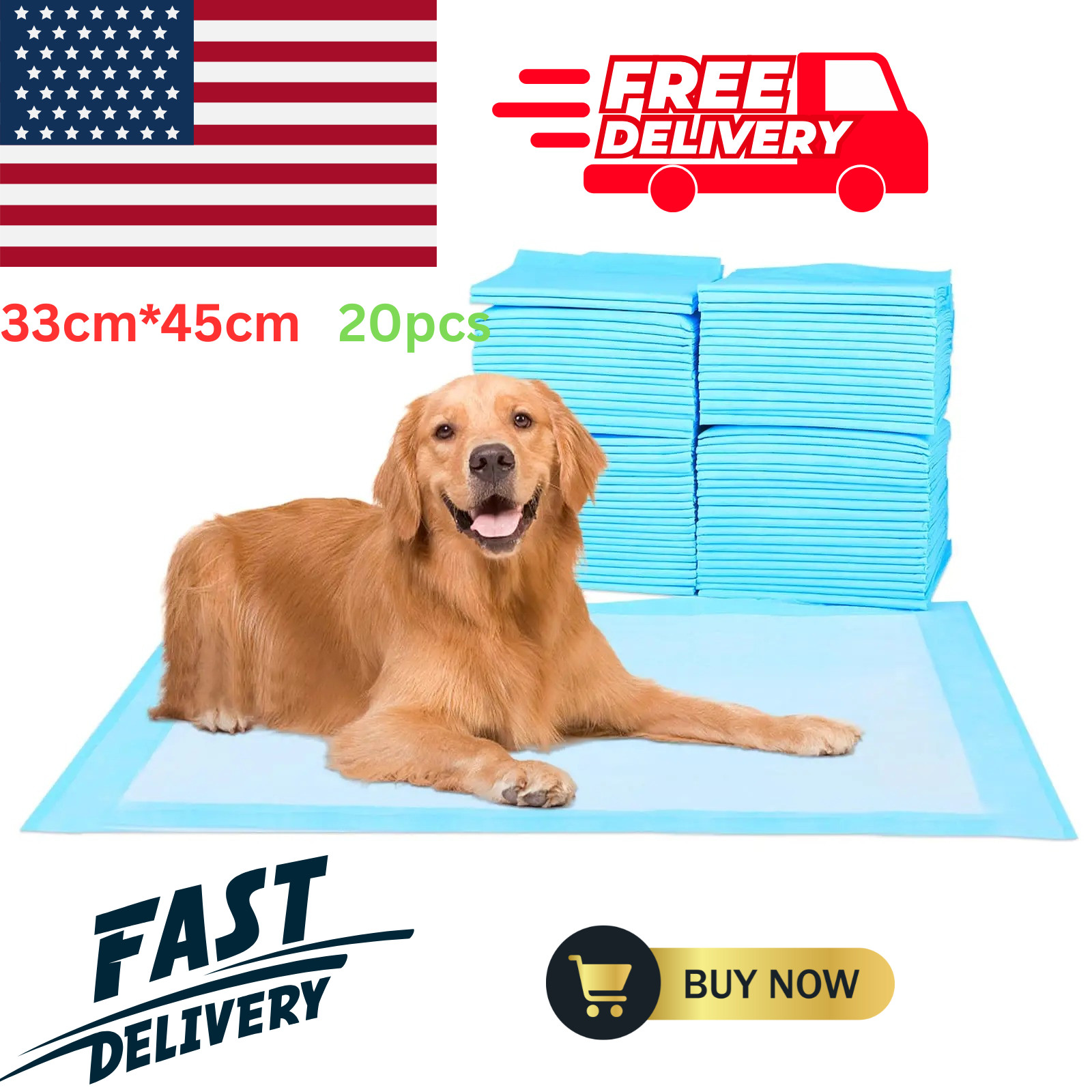 Disposable Pads Chux Absorbant Puppy Dog Pee Training Underpad 33cm*45cm 20pcs