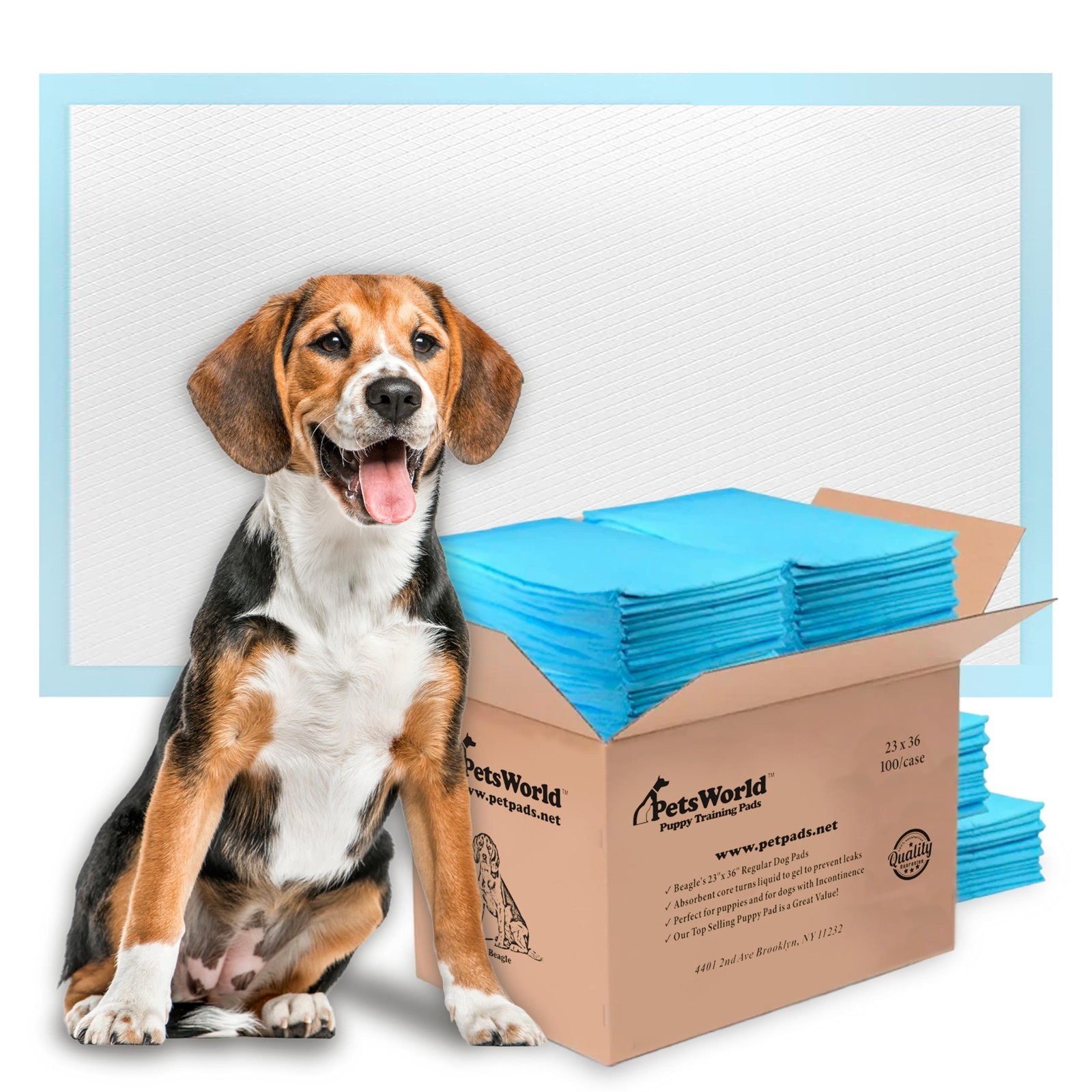 Puppy Pads, 23×36 Inch, 100 Count Super-Absorbent Polymer Gel Core for Puppies