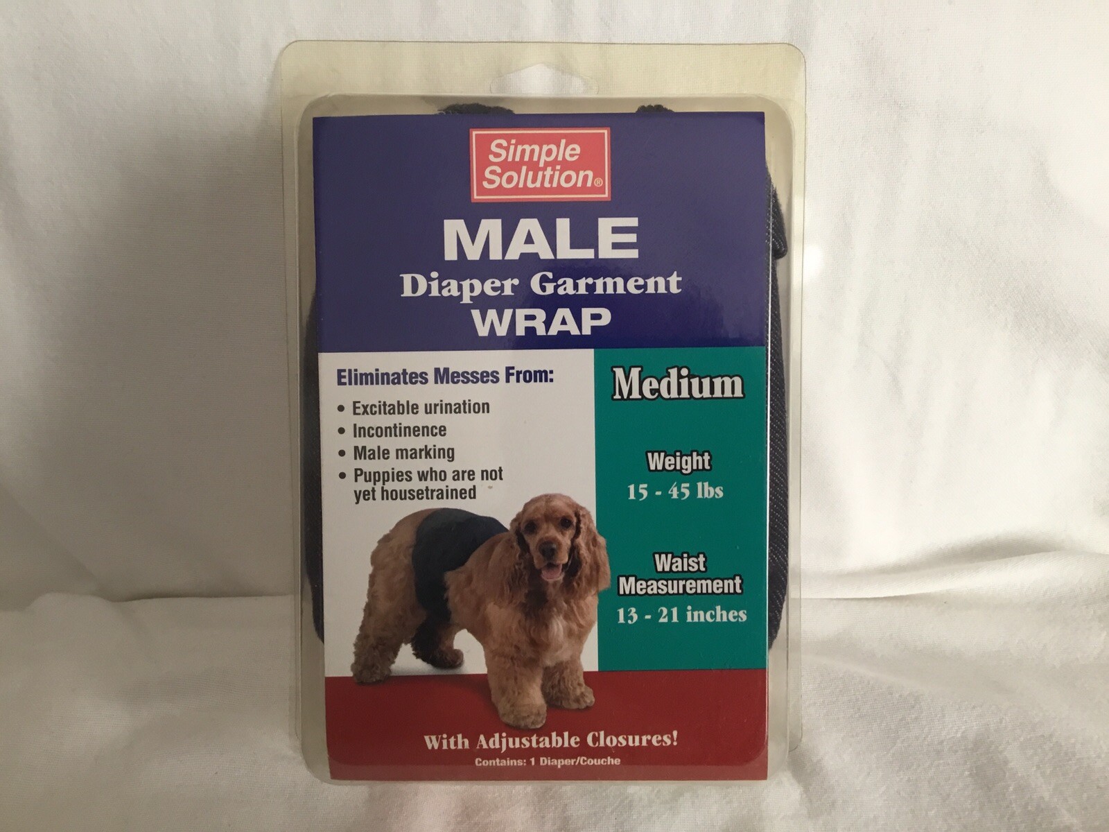 Simple Solution Male Diaper Garment Wrap Medium