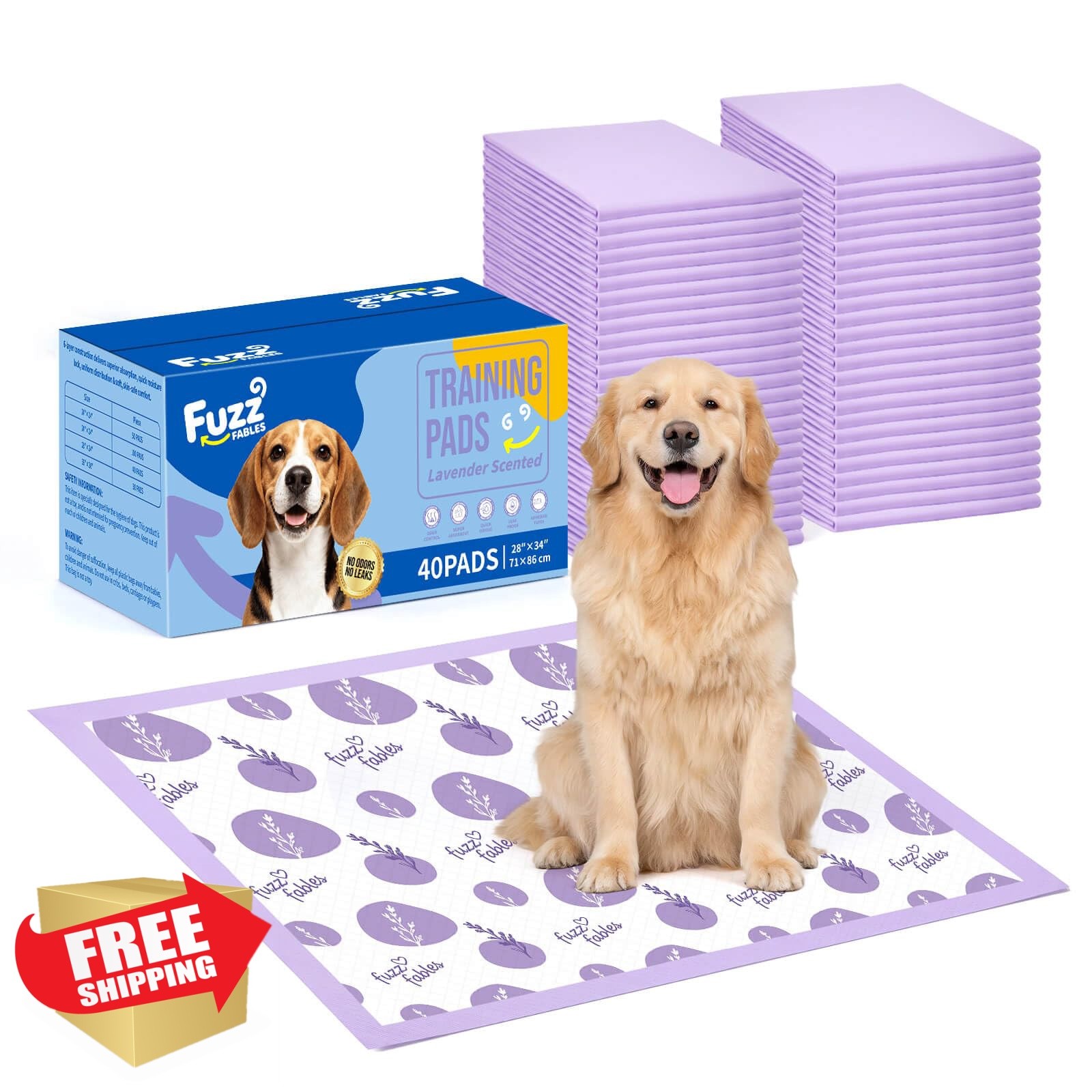 FuzzFables Dog Training Pads 28x34in 40Ct
