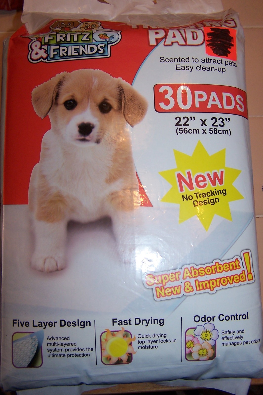 FRITZ & FRIENDS PUPPY TRAINING PADS 30 PADS 22″ X 23″ NEW IN PACKAGE