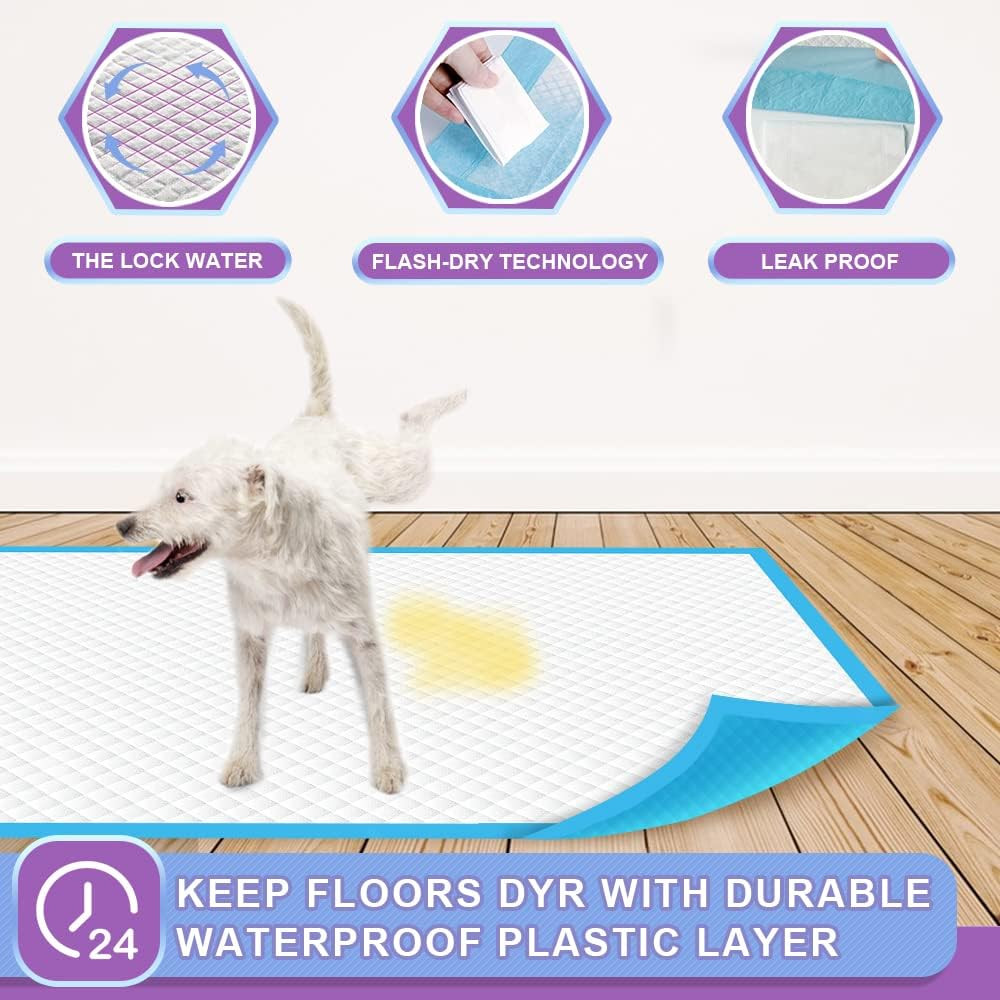 IMMCUTE Puppy Pee Pads 22″x23″-150 Count | Dog Pee Training Pads Super Absorbent