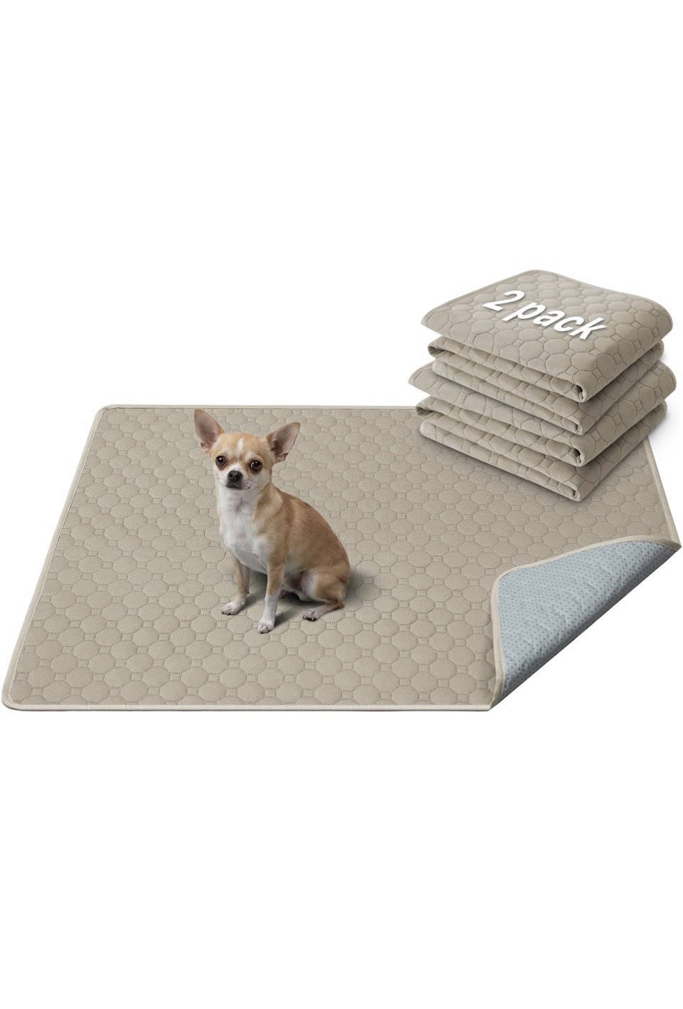 2-Pack Washable Waterproof Dog Pee Pads, Super Absorbent, 18”x24”