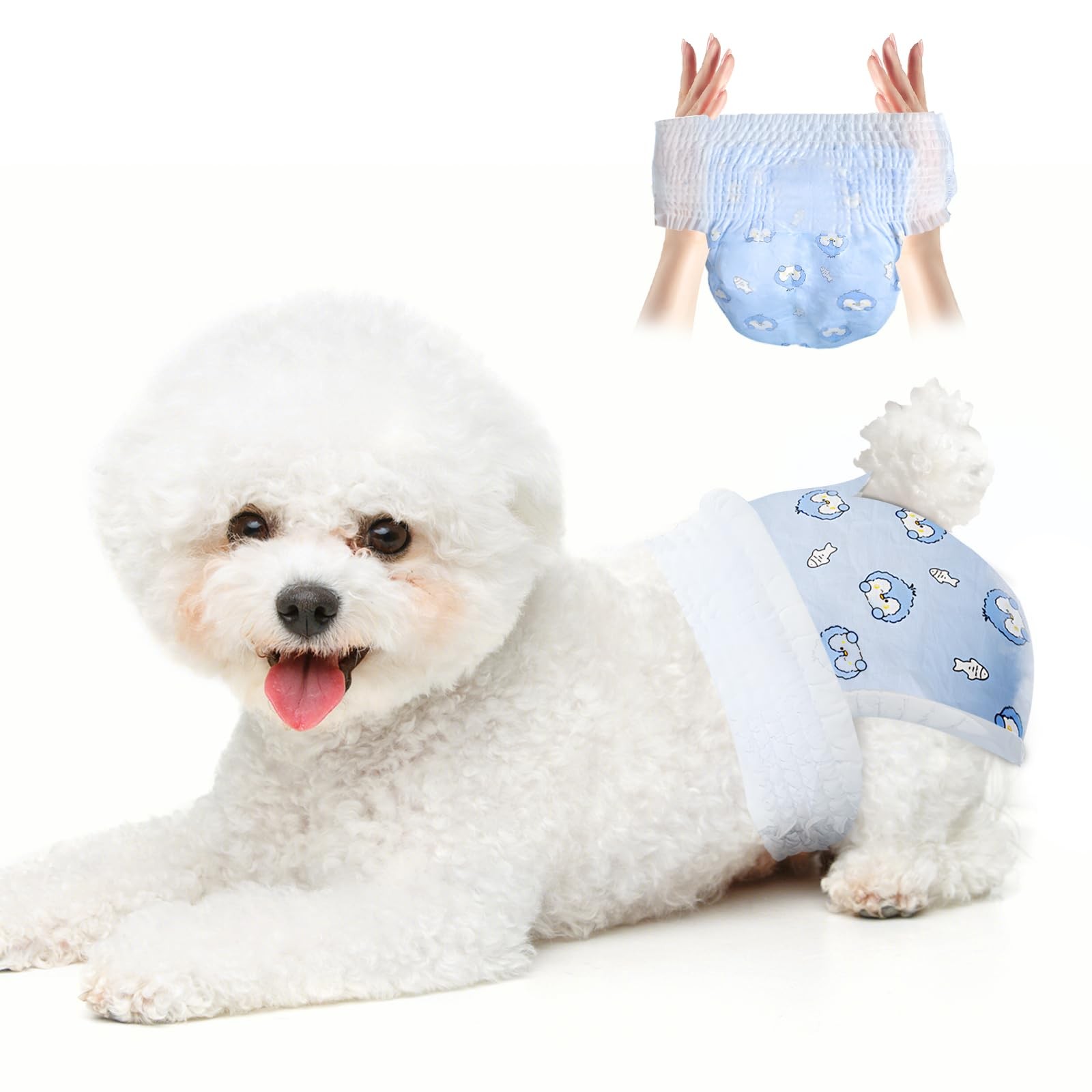 Disposable Dog Diapers Absorbent Soft Puppy Doggie Diapers for Female Dogs wi…