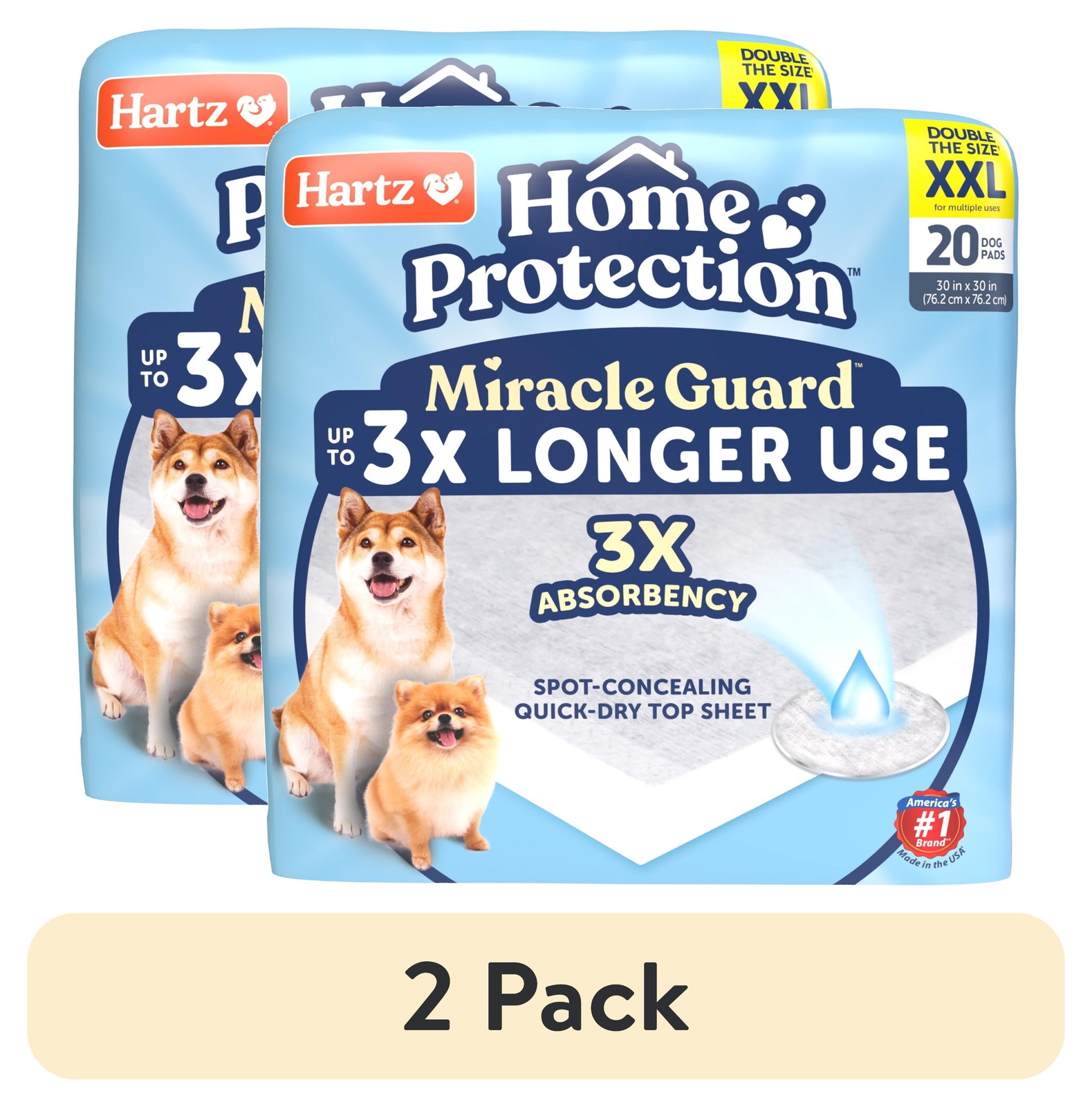 Hartz Home Protection Miracle Guard Dog Pads, XXL 20 Count,NEW