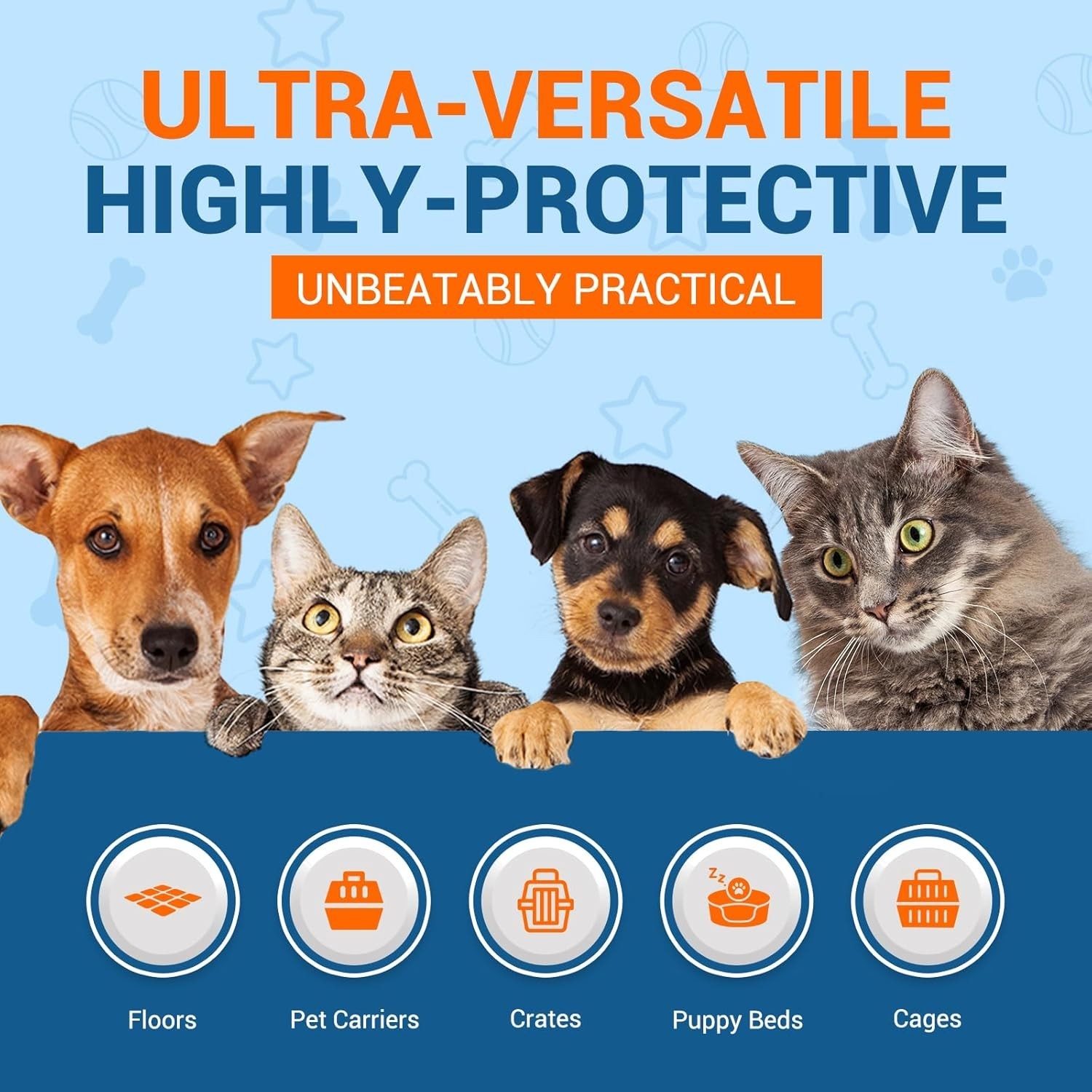 Disposable Cat Pee Pads – 6-Layer Leakproof Ultra-Absorbent Travel Pads
