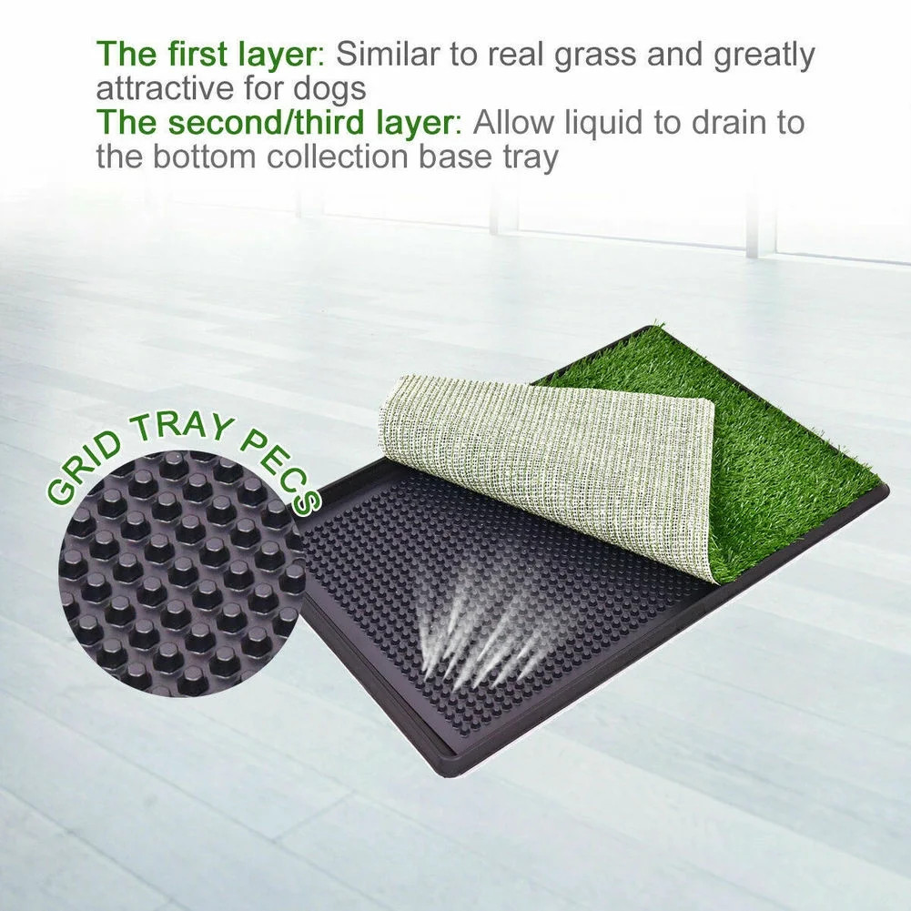 Indoor Dog Potty Pad with 3-Layer System and Tray